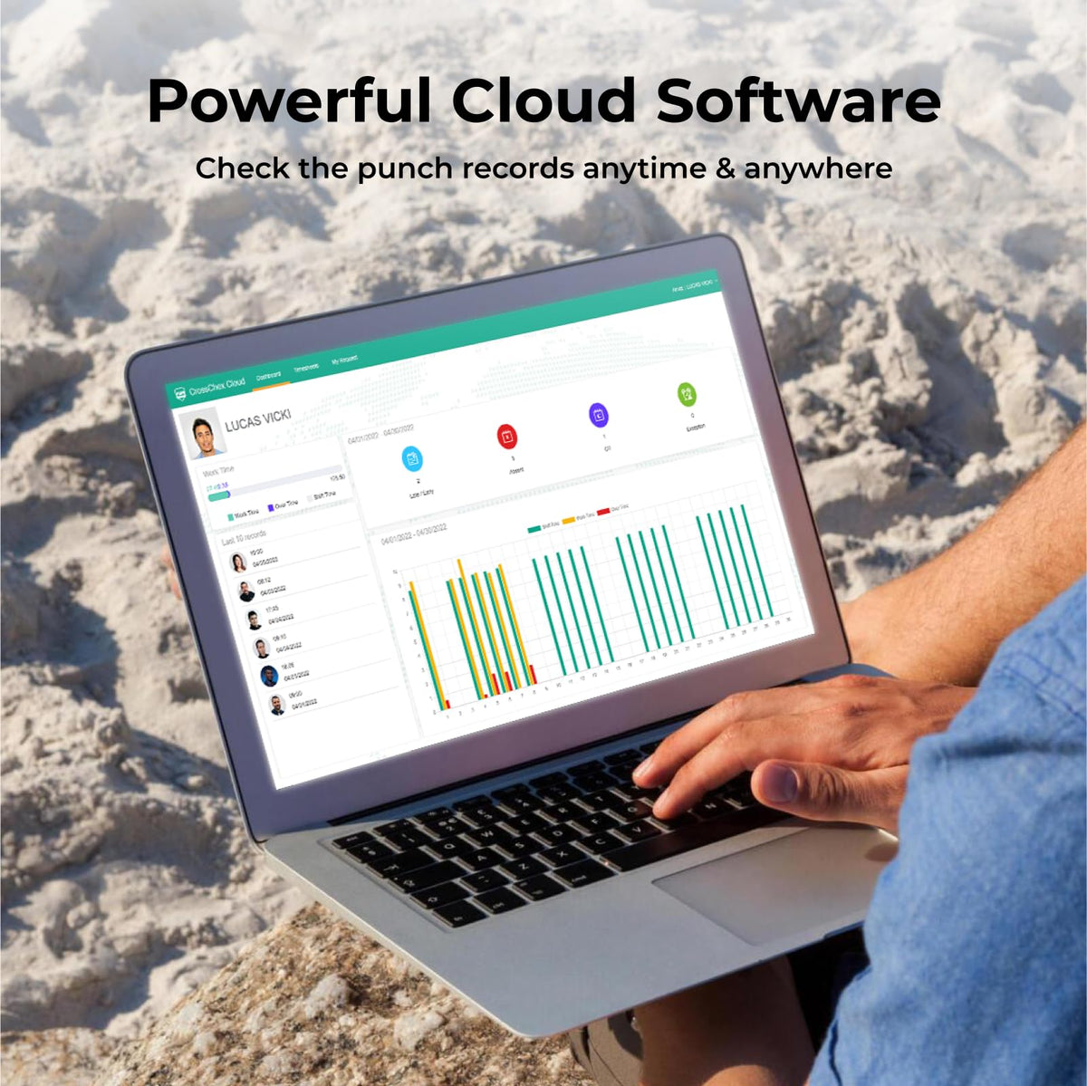 ANVIZ Time Clocks for Employees Small Business - Forever Free Cloud Software - W1 Pro Fingerprint Biometric Clock in and Out Attendance Machine, Black