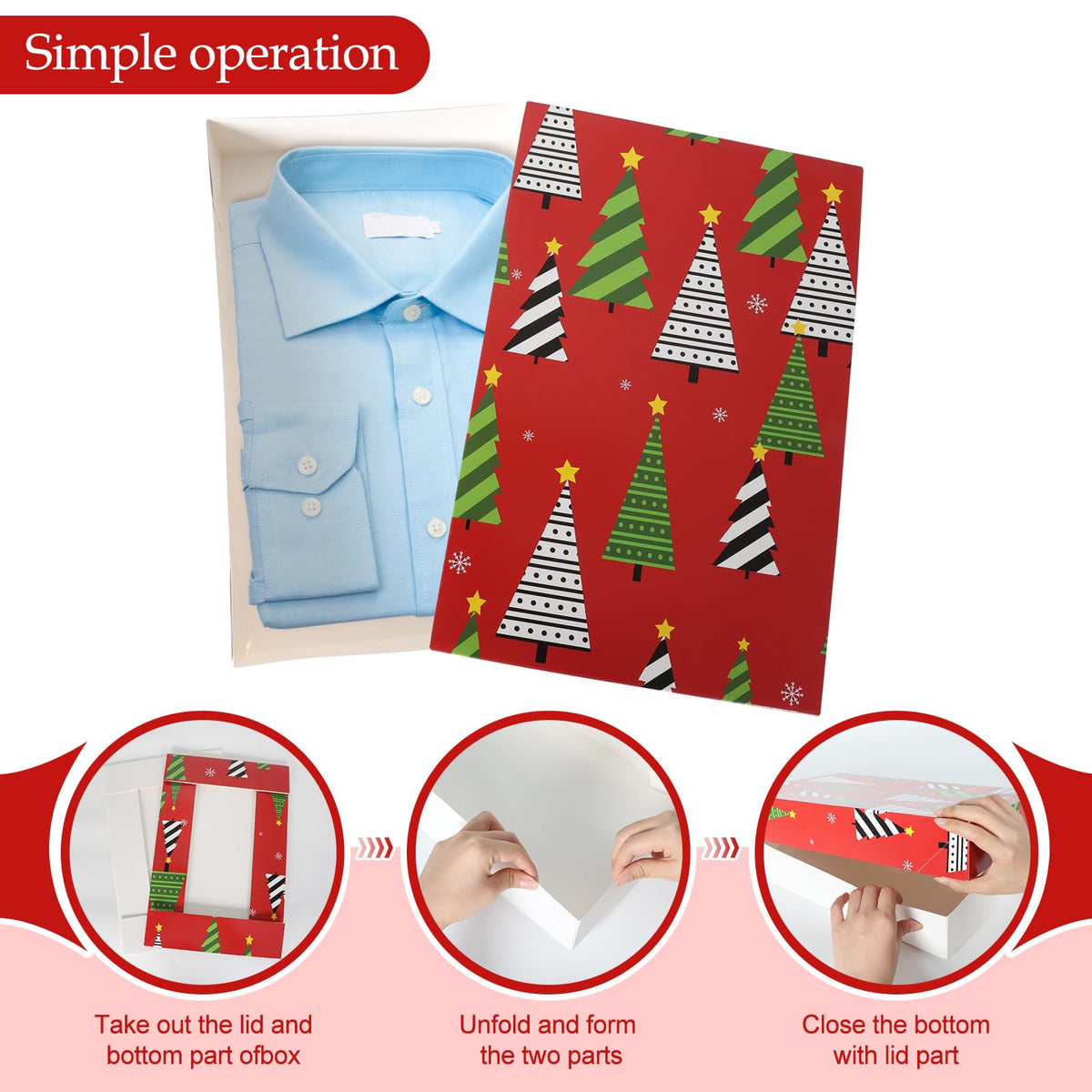 joyhalo 16 Pcs Christmas Gift Boxes with Lids for Presents Bulk 14.5" x 9.5" x 2.5" Large Gift Boxes for Clothes, Wrapping Xmas Robe, Shirt, Goody for Christmas, Birthdays, Wedding, 4 Designs