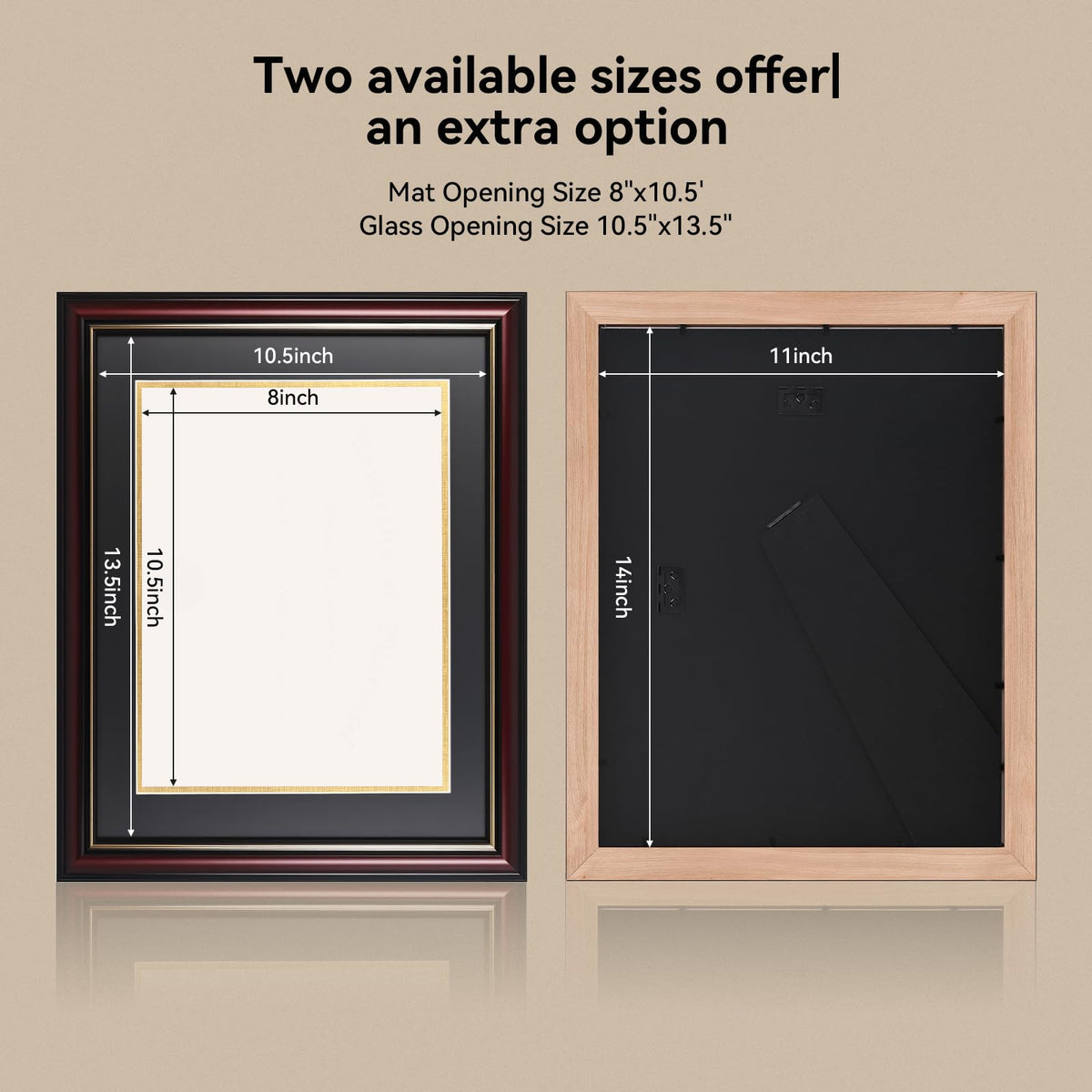 GAMYPET Solid Wood Diploma Frame 8.5 x 11 Certificate Frames with Navy Mat or 11x14 Document without Mat as Graduation Picture Frame