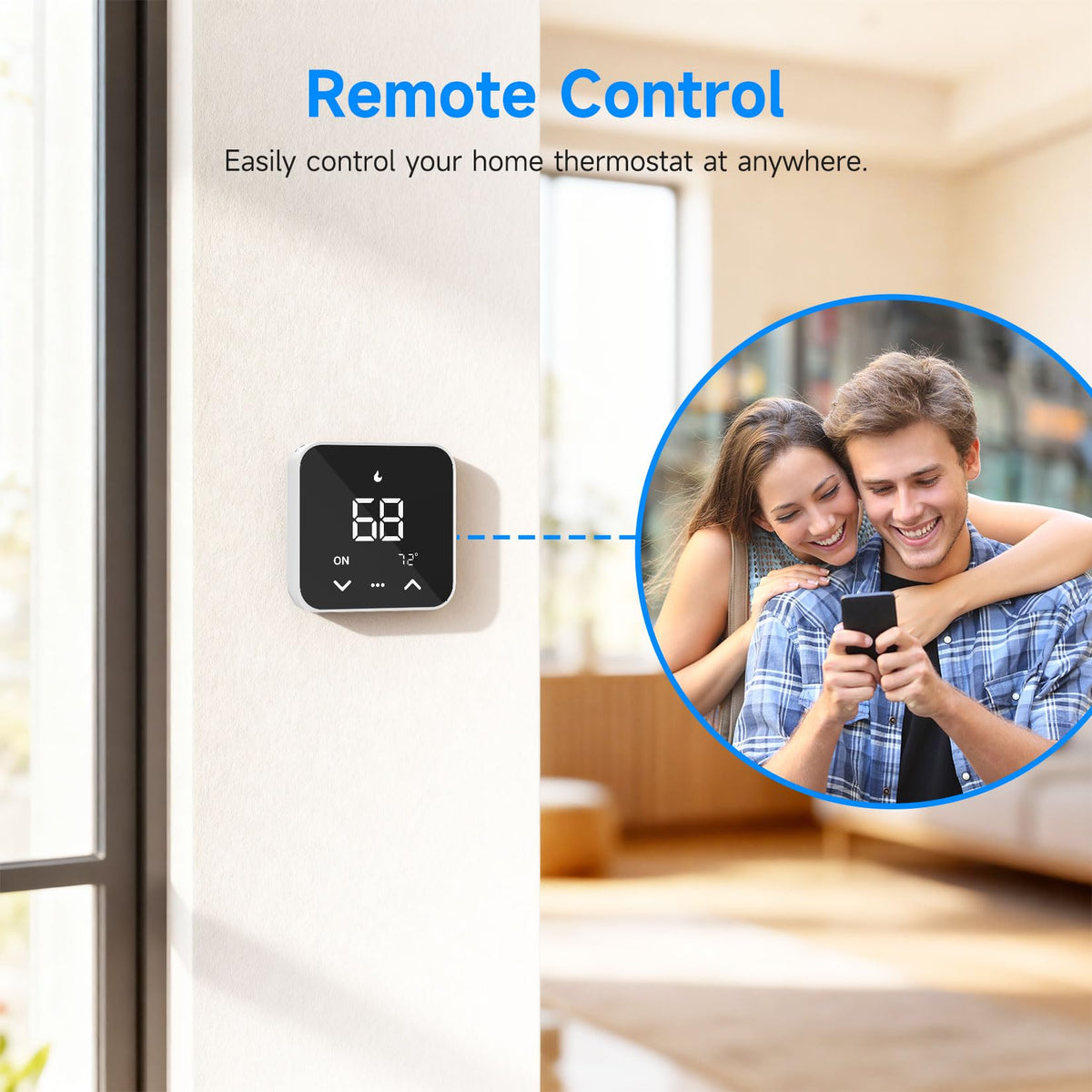 Smart Thermostats for Home, WiFi Thermostats Compatible with Alexa and Google Assistant,7day x 8period Programmable Control Tuya/Smart Life, Energy Saving, C-Wire Require (Black)