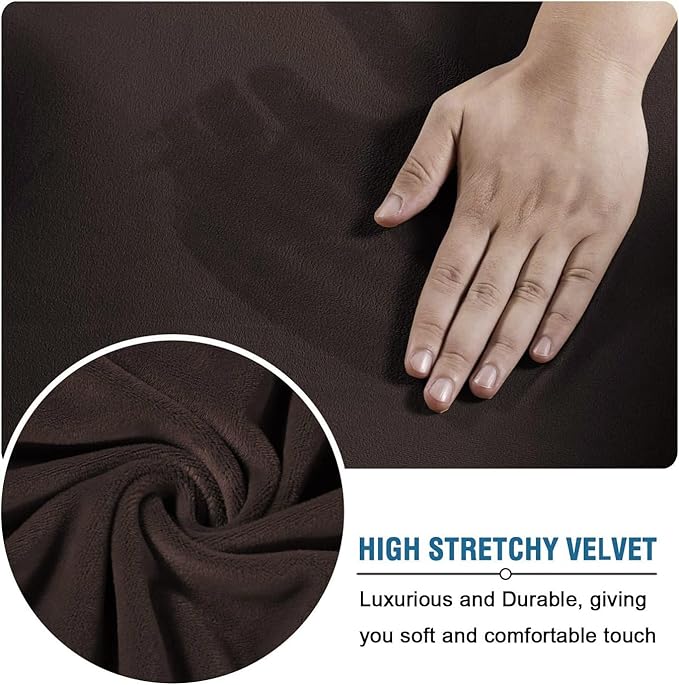 H.VERSAILTEX Modern Velvet Plush 4 Piece High Stretch Sofa Slipcover Sofa Cover