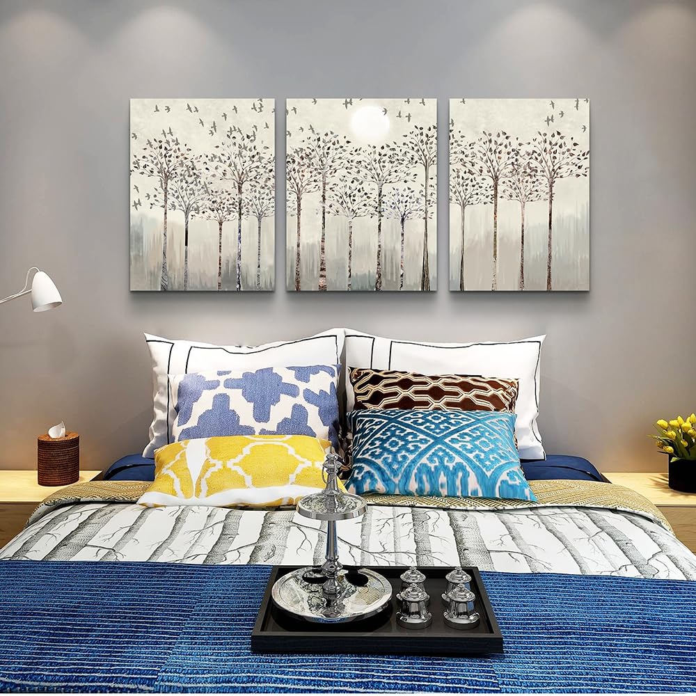 Lapremoly Wall Decor - Canvas Wall Art for Living Room, Bedroom & Office - 3 Piece Abstract Nature Modern Wall Paintings & Prints