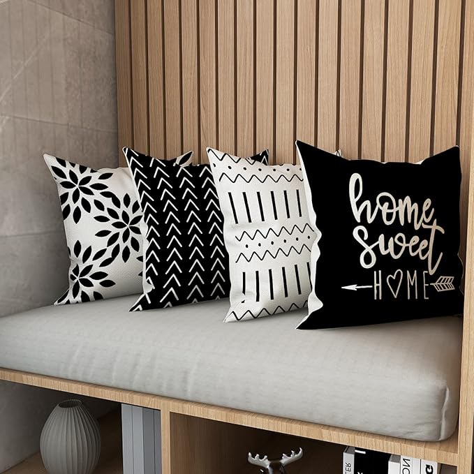 YCOLL Pillow Covers 22x22 Set of 4, Modern Sofa Throw Pillow Cover, Decorative