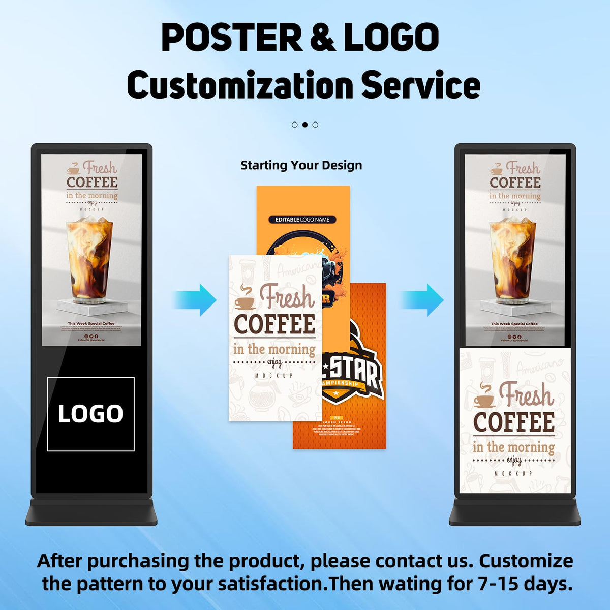 YCKJNB 43 inch Indoor Digital Signage Touchscreen,CMS Software,IPS Floor Standing Digital Kiosks Interactive Displays with WiFi HDMI/USB Input Auto AD Player, Android OS Black