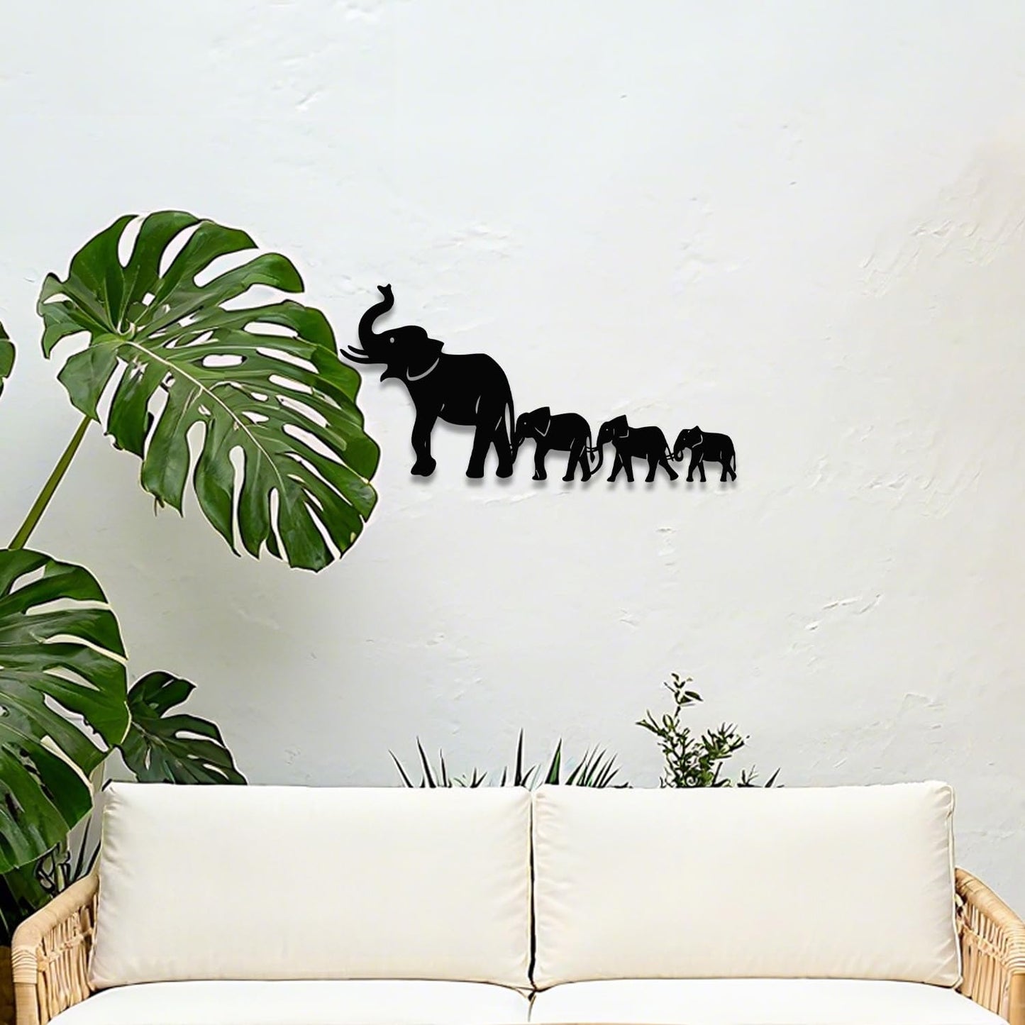 XORT Geometric Elephant Metal Wall Art, Wildlife Lover Gift Wall Hangings Elephant Sign Decor