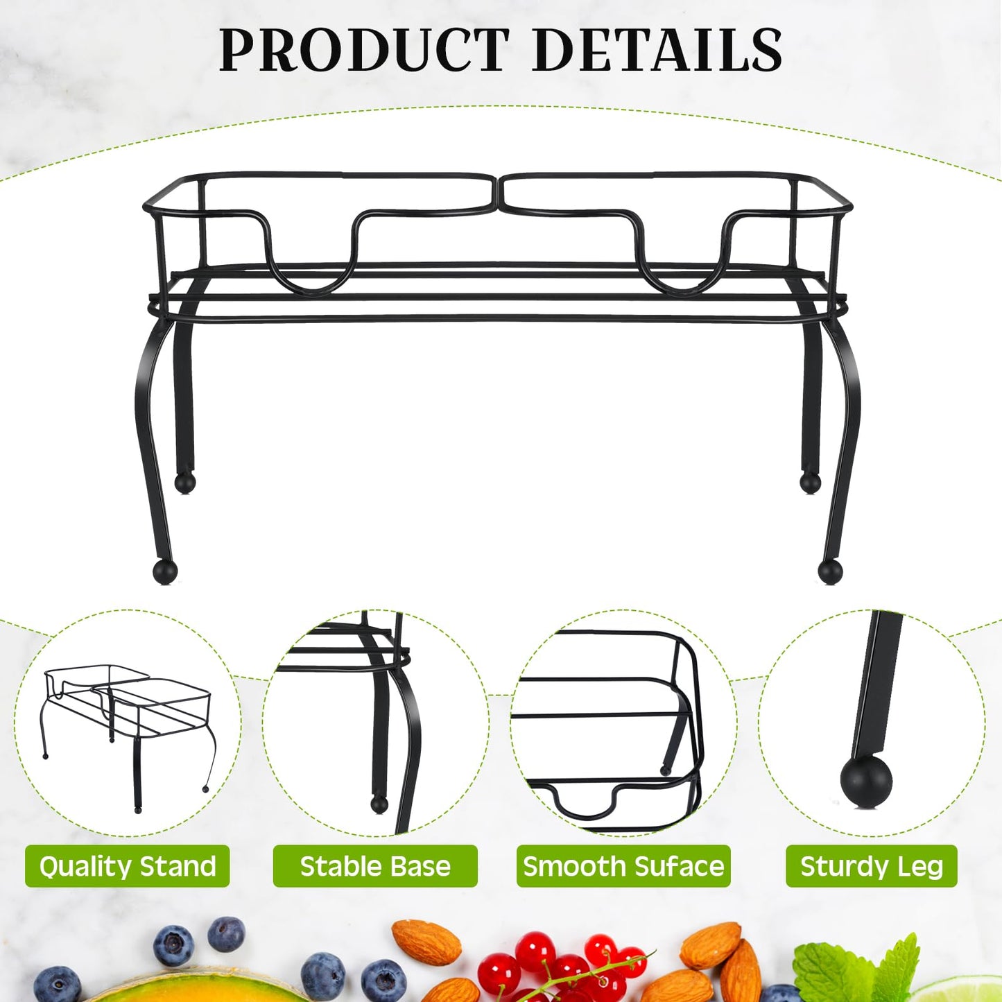 Blulu Metal Beverage Dispenser Stand for Parties Double Drink Stand Dispenser Holder Stand for Glass Jar Bottles(2 Gallon)