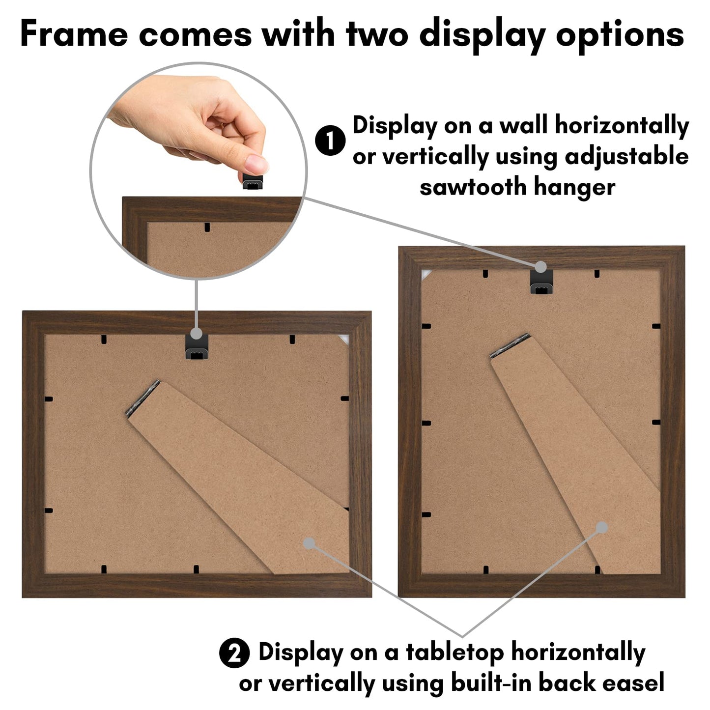 Americanflat 8.5x11 Diploma Frame with Shatter-Resistant Glass - Document Frames with Engineered Wood - Legacy Collection - Certificate Frame for Tabletop and Wall Display - Walnut