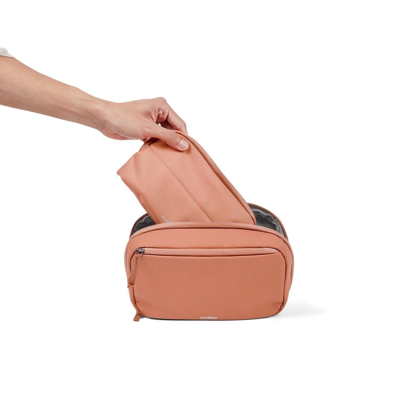 Orbitkey 2-in-1 Tech Accessory Pouch with Detachable Slim Sleeve – Travel Electronics Organizer for Cables, Chargers, Earbuds, Power Bank – Compact Gadget Bag & Portable Tech Storage Case (Rose)
