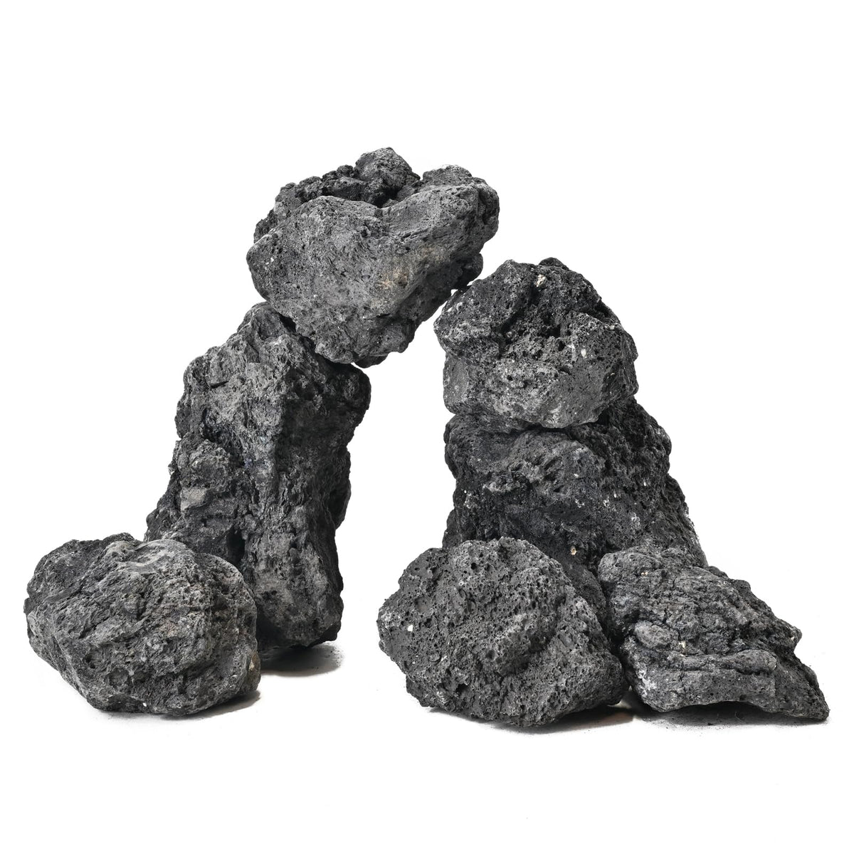 Black Lava Rocks 10lb Natural Volcanic Stones for Aquarium Fish Tank Fire Pit Succulent Planters Bonsai Garden Aquascaping Decor,6-8 Pcs 4-7 inches
