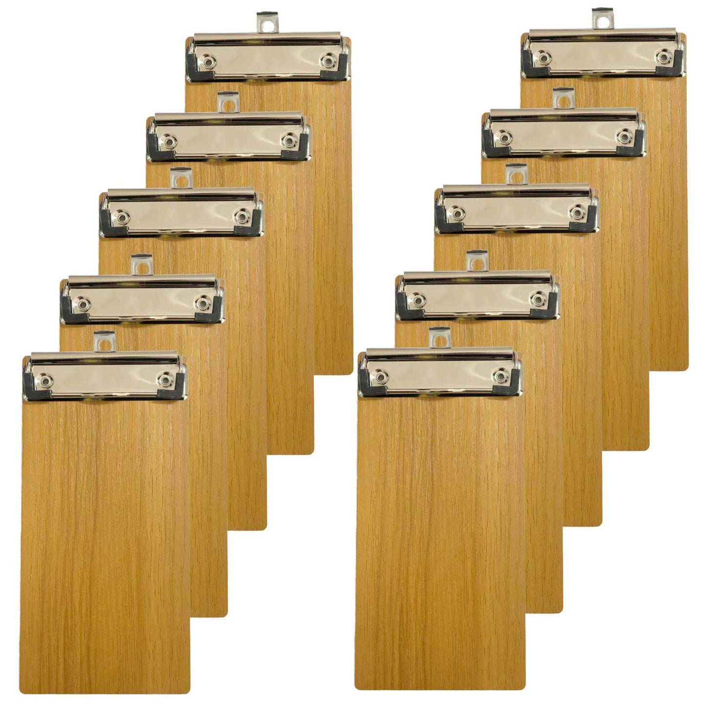 HXymxkeqi 10Pcs High - Density Wood Board Check Presenter, Mini Clipboard & Menu Holder for Restaurants, Cafe, Office, 8x4inch with Hook (10, High - Density Wood Board, 8"x4")
