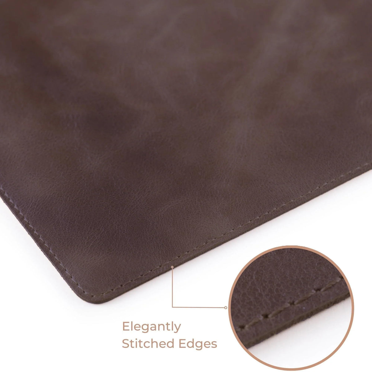 Node Leather - Genuine Leather Desk Mat (32" x 16"), Desk Organizer & Cup Coaster - Leather Office Set - Premium Handmade Office Accessories for Elegant Workspace - Dark Brown