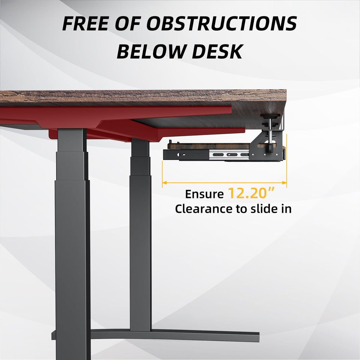 ETHU Keyboard Tray Under Desk, 19.7" X 12.2" Small Size C Clamp Keyboard Drawer Under Desk, Computer Keyboard Stand Slide Pull Out, Ergonomic Keyboard Tray for Home, Office (Wood)