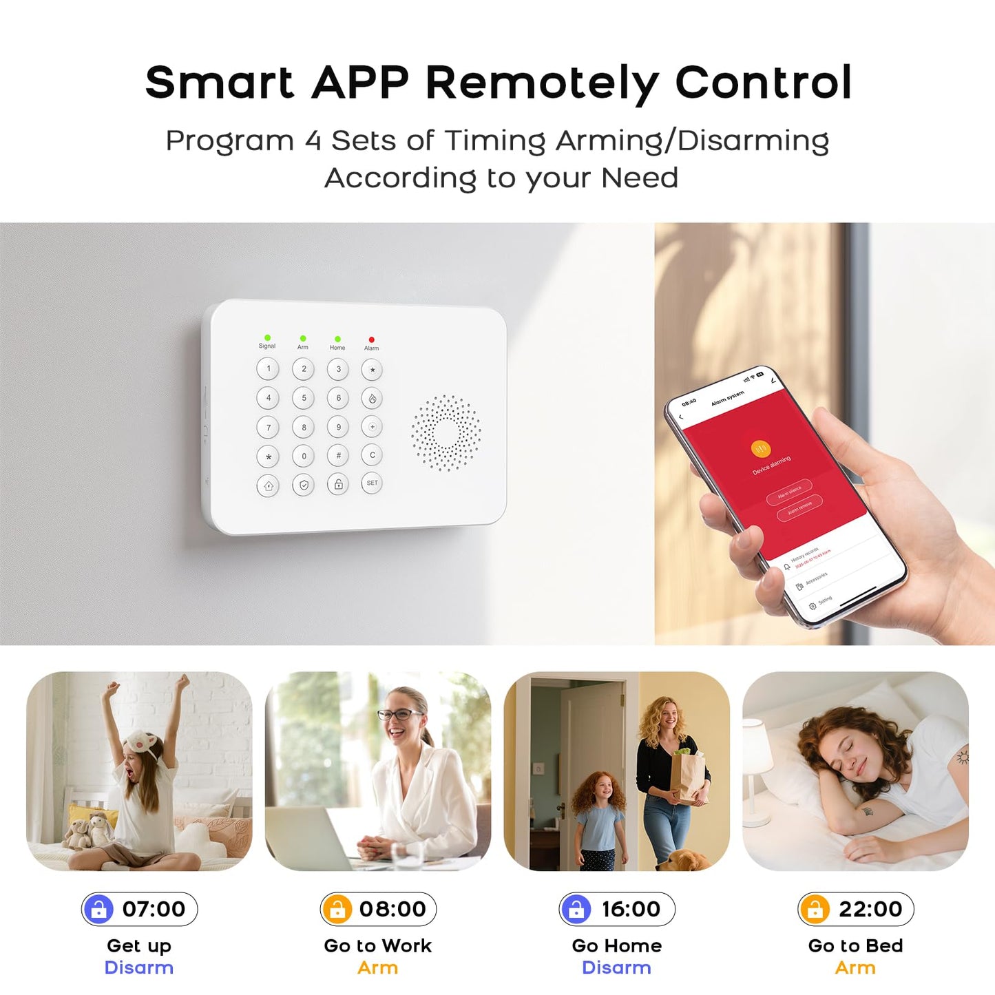 2026 WiFi+GSM/4G Home Security System with Instant Smart Life or Tuya App Real-Time Alert,Door & Window Alarms for Home for Apartment,Kids Safety,Office,NO Monthly Fees,SOS Button,Remote Control
