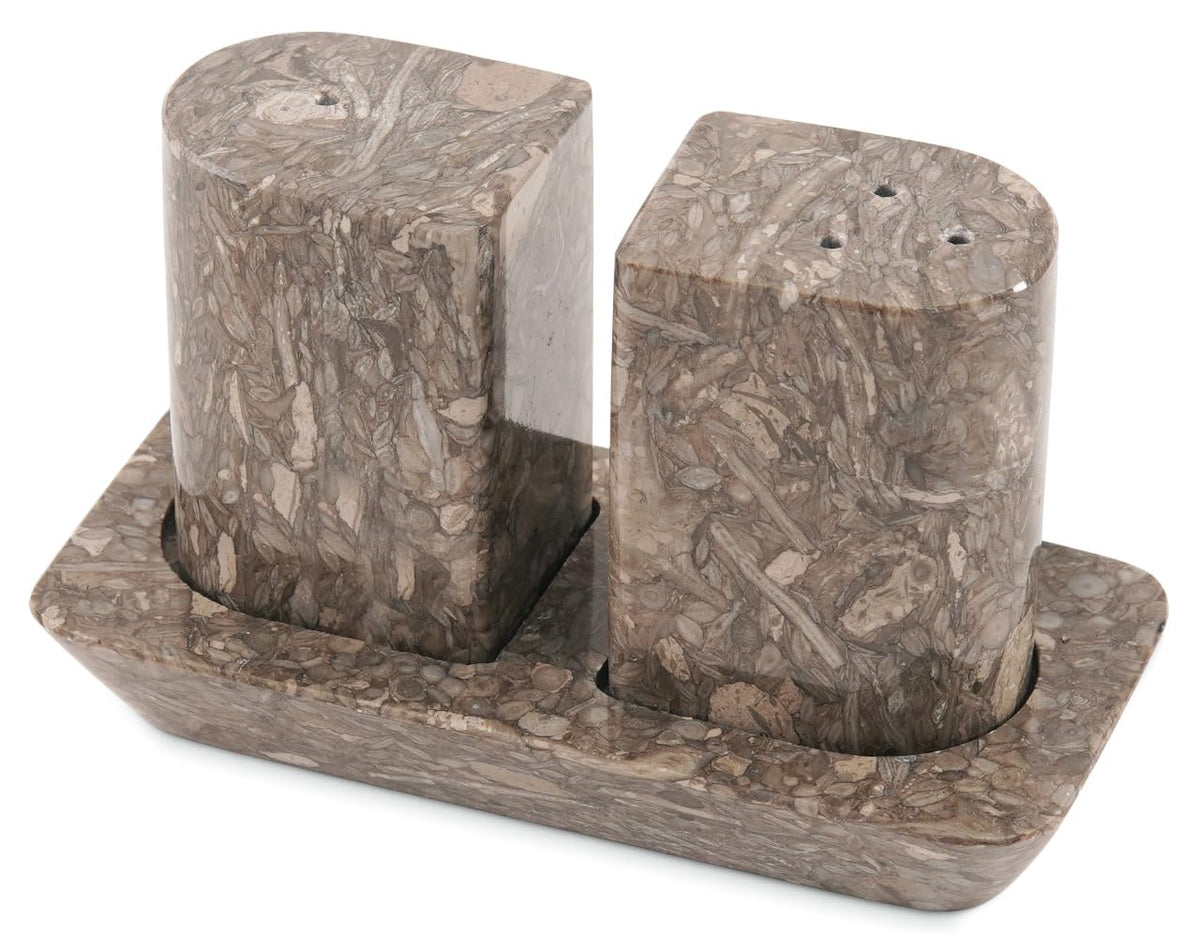 Radicaln Marble Salt and Pepper Shakers 2.5" Oceanic Handcrafted Stone Saleros Spice Set for Kitchen Table, Pink Salt Holder, Farmhouse Kitchen Decor, Elegant Home Essentials