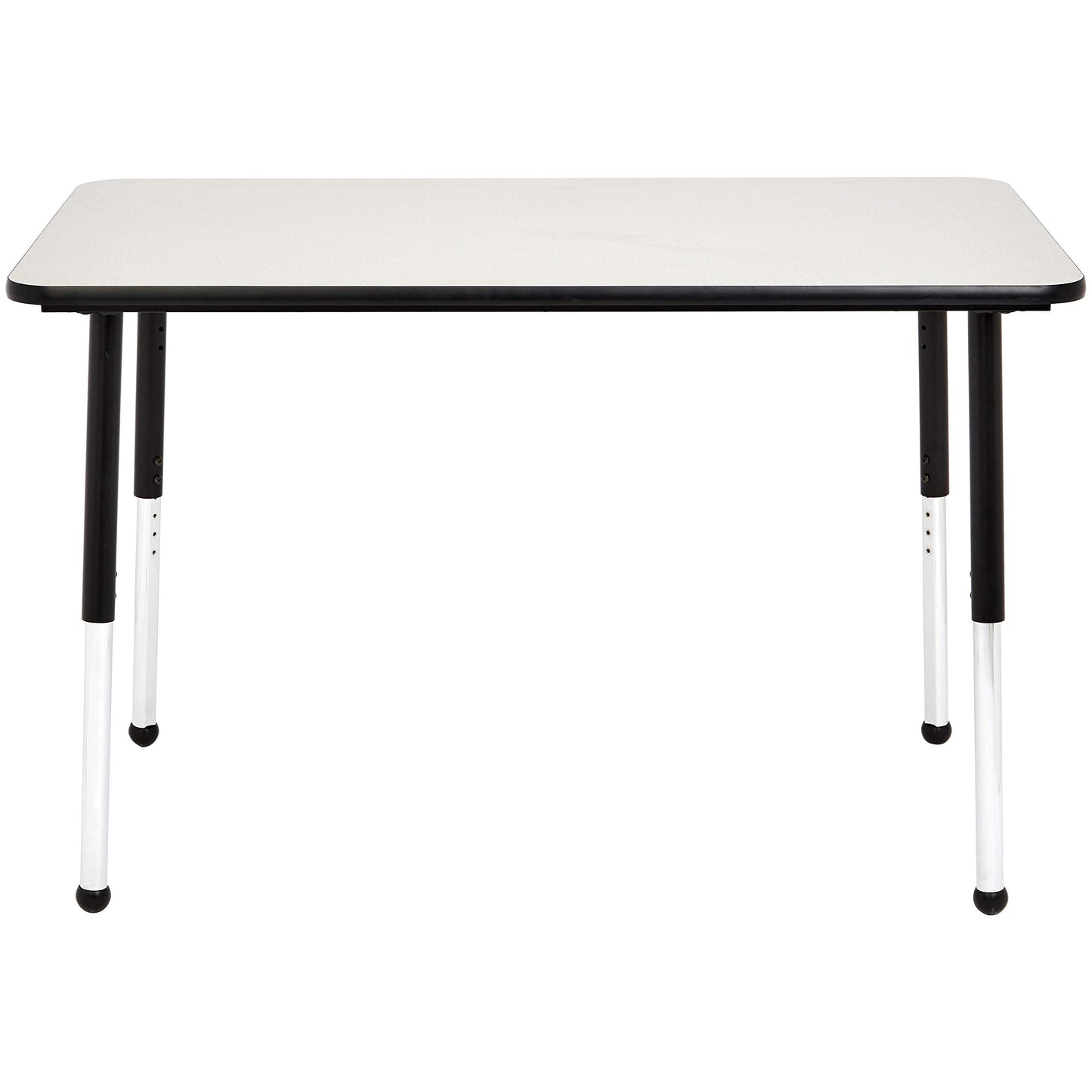Amazon Basics Adjustable Height Rectangular Classroom Activity Table, Writing Desk for School and Home, Grey Top/Black Edge, 47" W x 29" L x 30" H
