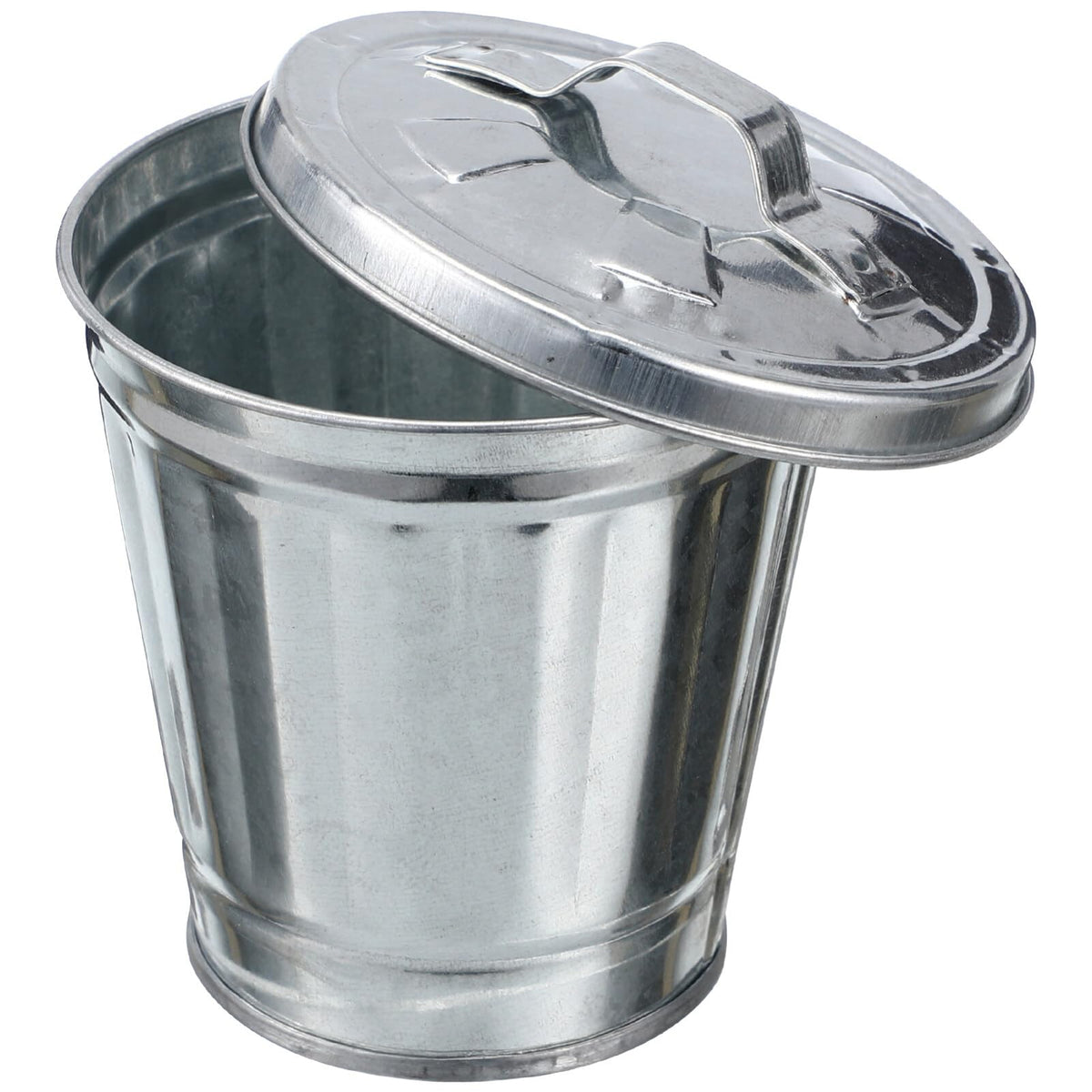 PRETYZOOM Mini Table Storage Jar Compact Desktop Trash can with Lid Small Metal Waste Container Multifunctional Flower Pot and Pen Holder for Home Office Dorm