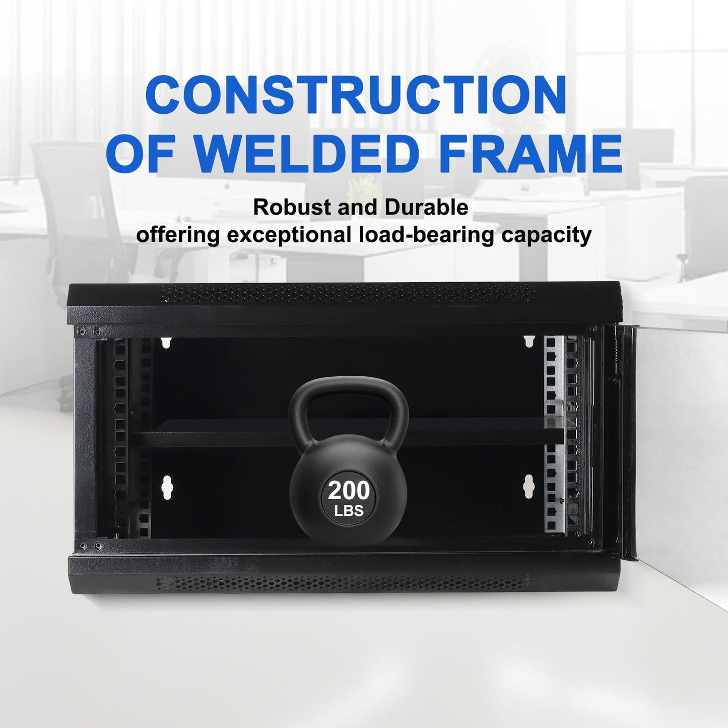 6U Wall Mount Server Cabinet IT Network Rack Enclosure Lockable Glass Door Black