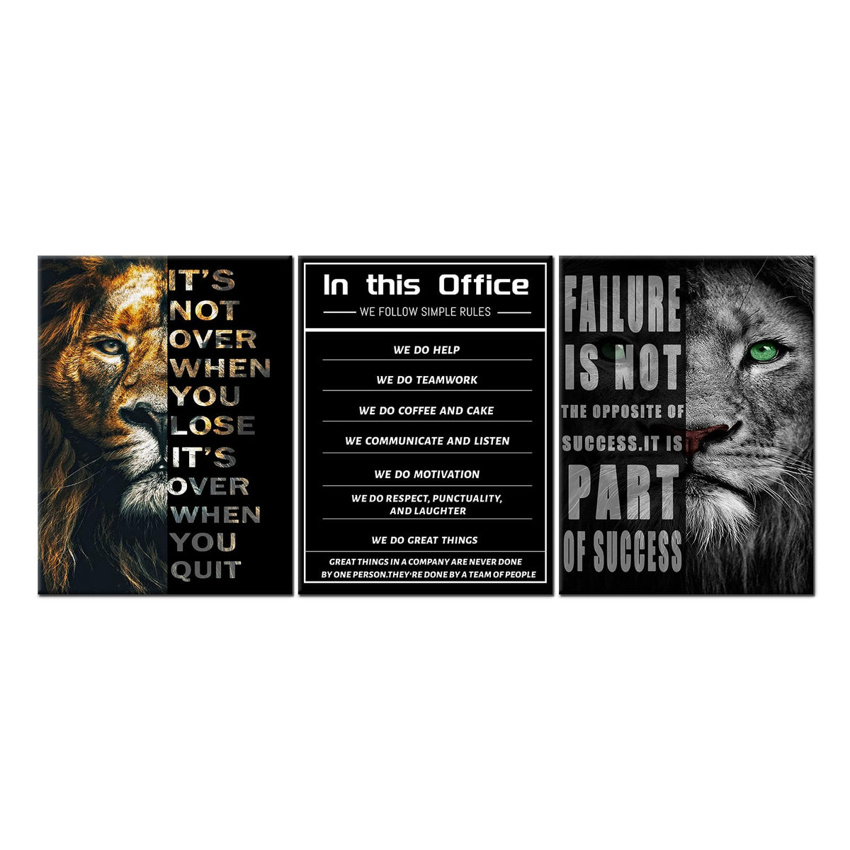 Inspirational Canvas Wall Art Motivational Painting Positive Entrepreneur Quotes Posters In This Office Pictures Print Wall Decor Artwork for Bedroom Office Framed Ready to Hang [36''W x 16''H]