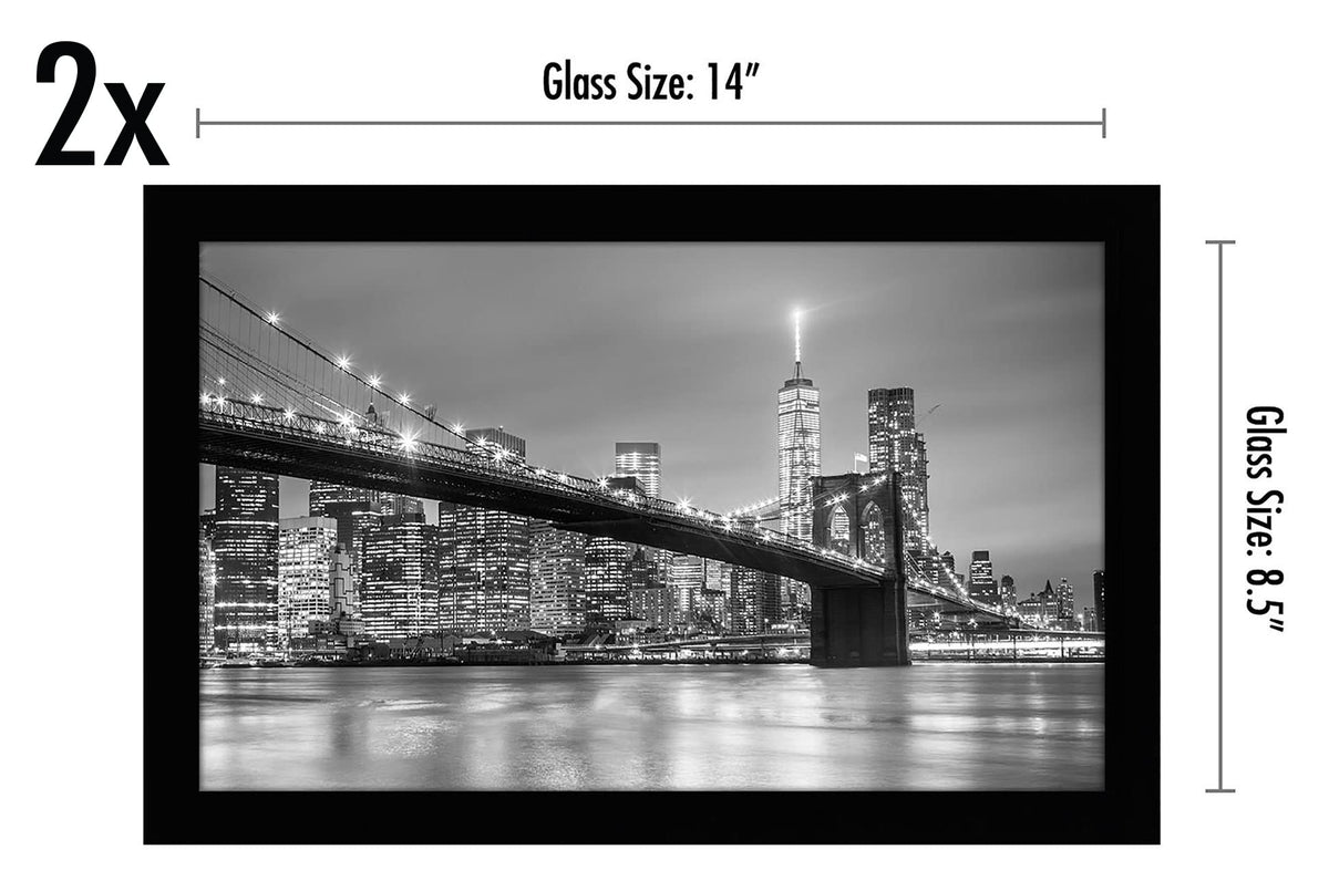 Americanflat 8.5x14 Picture Frame with Shatter-Resistant Glass - Set of 2 - Signature Collection - Gallery-Style Frames Made of Engineered Wood - Picture Frames for Wall Display - Black