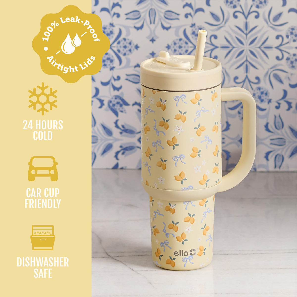 Ello Oasis 30oz Stainless Steel Water Bottle - Main Squeeze