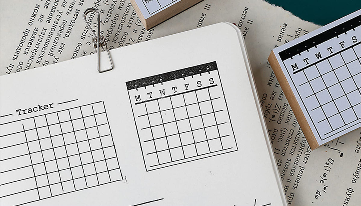 Tosnail 18 Pieces Wood Journal Stamps, Decorative Rubber Stamp Set, Calendar Planner Stamps, Scrapbook Stencils for to Do List, Tasks, Diary, Planner, Letters, Scrapbook, Cards, Crafts