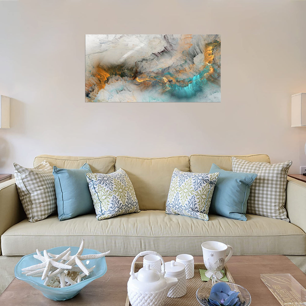 XXMWallArt FC3275 Abstract Canvas Wall Art Fancy Paint Canvas Print Painting Artwork for Living Room Bedroom Kitchen Home and Office Wall Decor