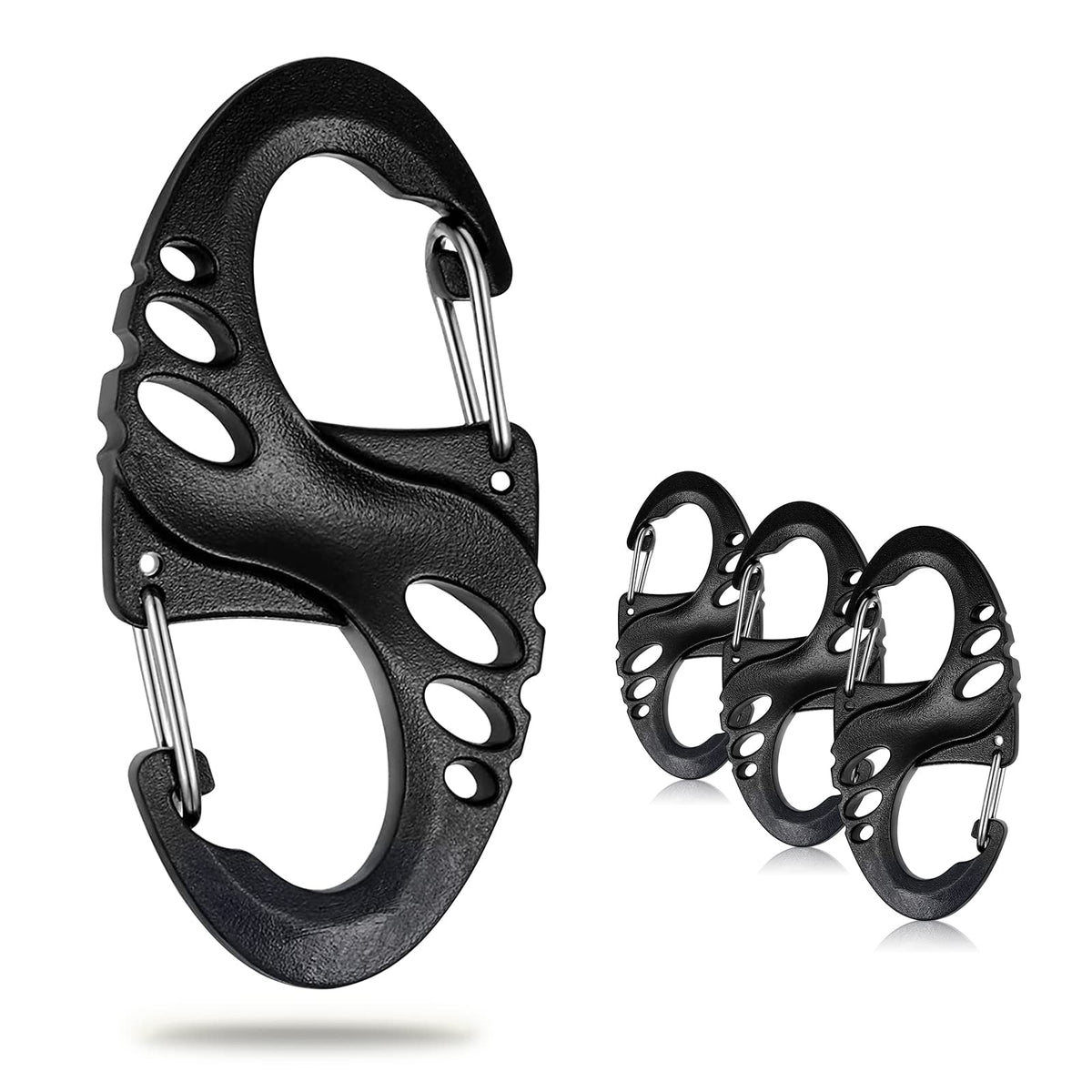 12 Pack 2" Carabiner Clip Plastic S Carabiner Clips Paracord Keychain Hooks for Key Chain Backpacks Bags Zipper Clip Accessories