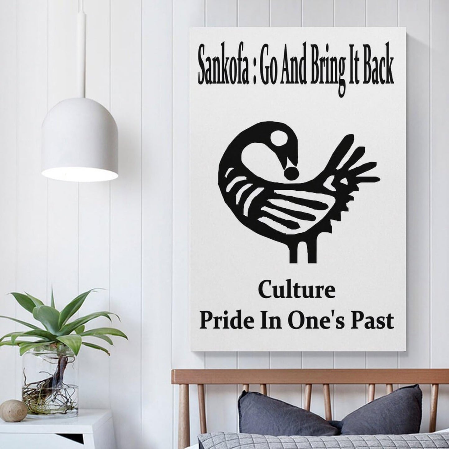 Sankofa Go And Bring It Back Adinkra Symbol Pride In Past Canvas Printing Wall Art Prints Posters Minimalist Scandinavian Wall Decor for Living Room Bedroom Office Classroom 12x18inch(30x45cm)