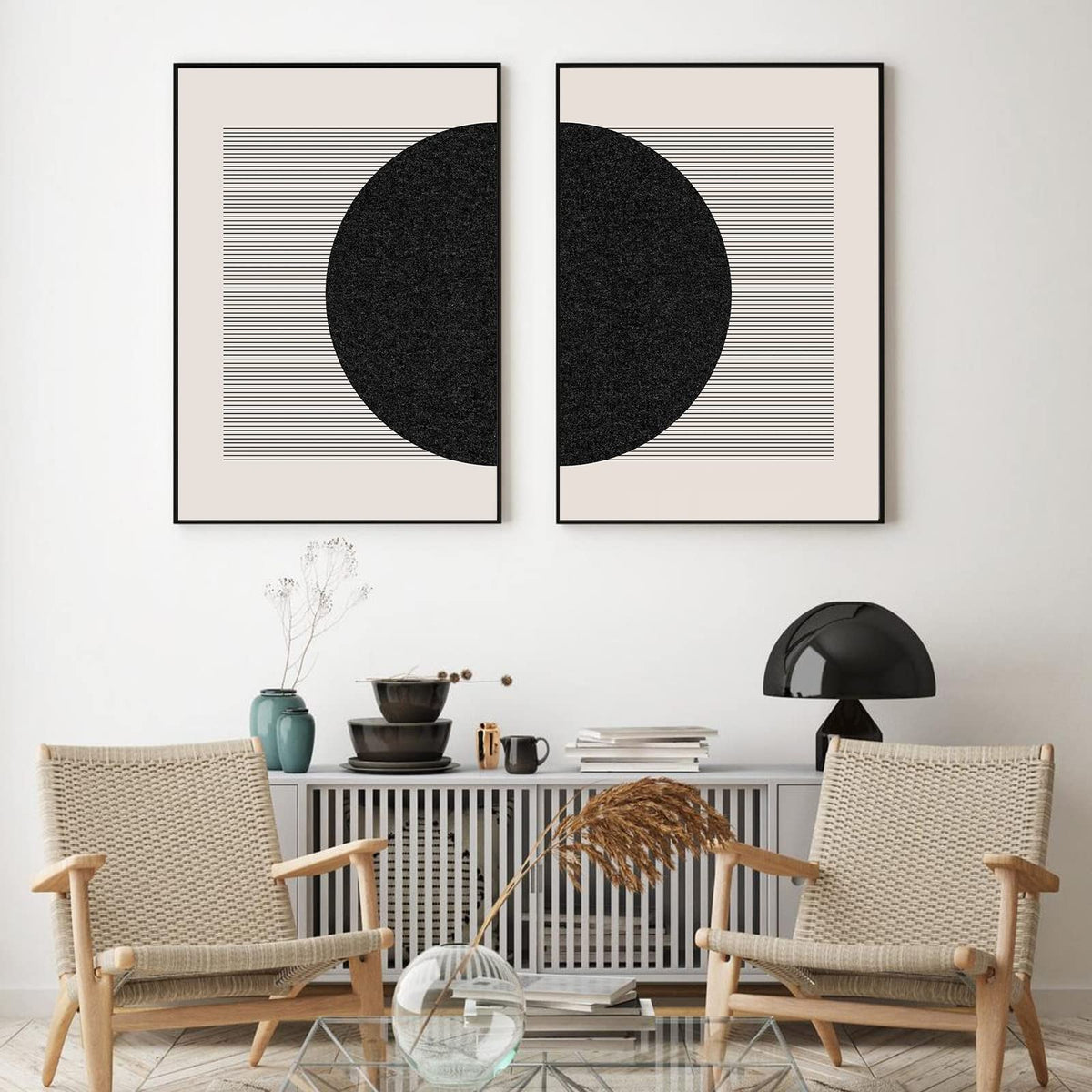 Black And Beige Minimalist Wall Art Geometric Picture Minimalist Boho Posters Abstract Geometric Print Black And Beige Boho Painting Line Canvas Bohemia Modern Artwork Decor 16x24inx2 No Frame