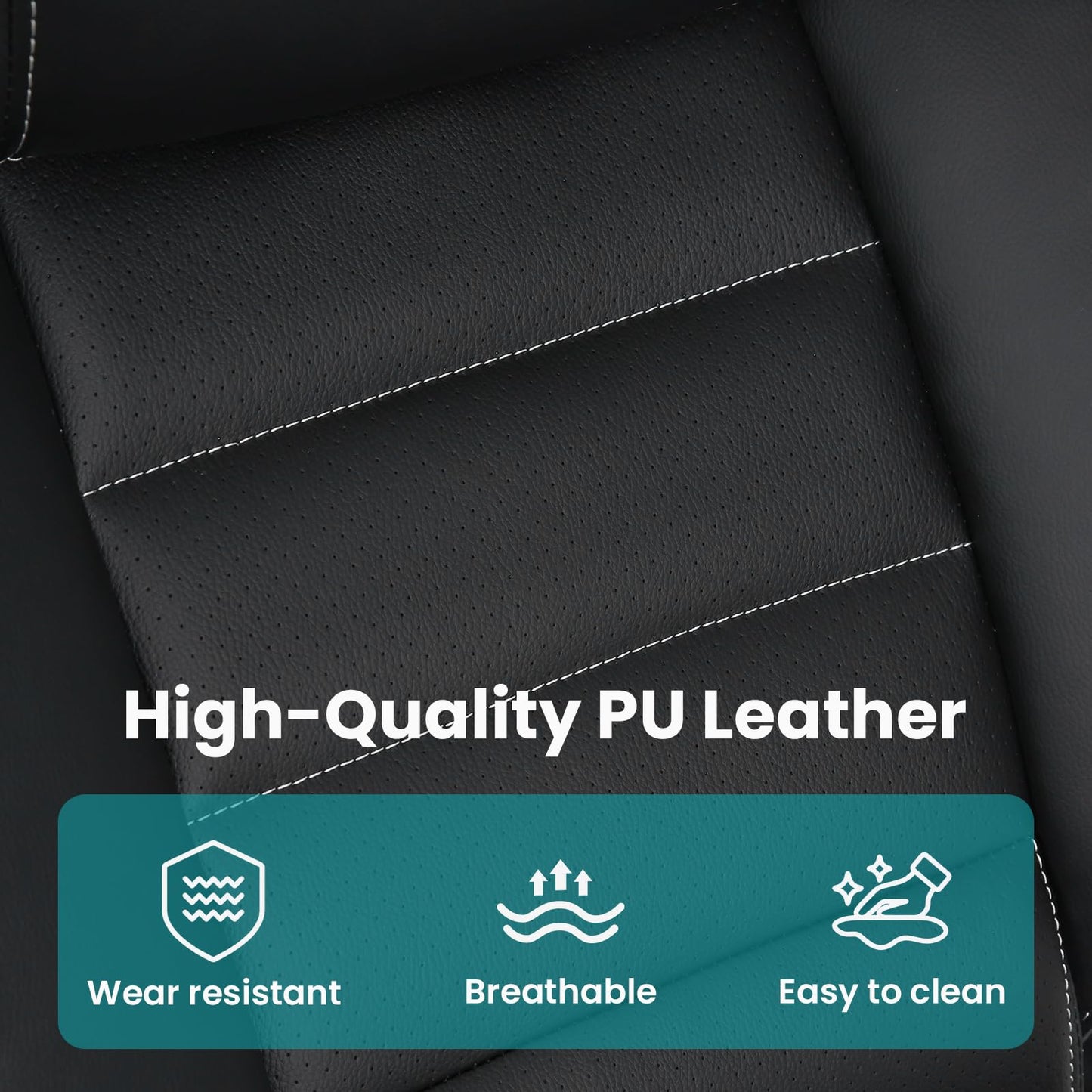 Big and Tall Executive Office Chair 400lbs for Heavy People, Ergonomic Computer Desk Chair with Lumbar Support & Adjustable Headrest, Comfy High Back Leather Office Chairs for Back Pain Relief, Grey