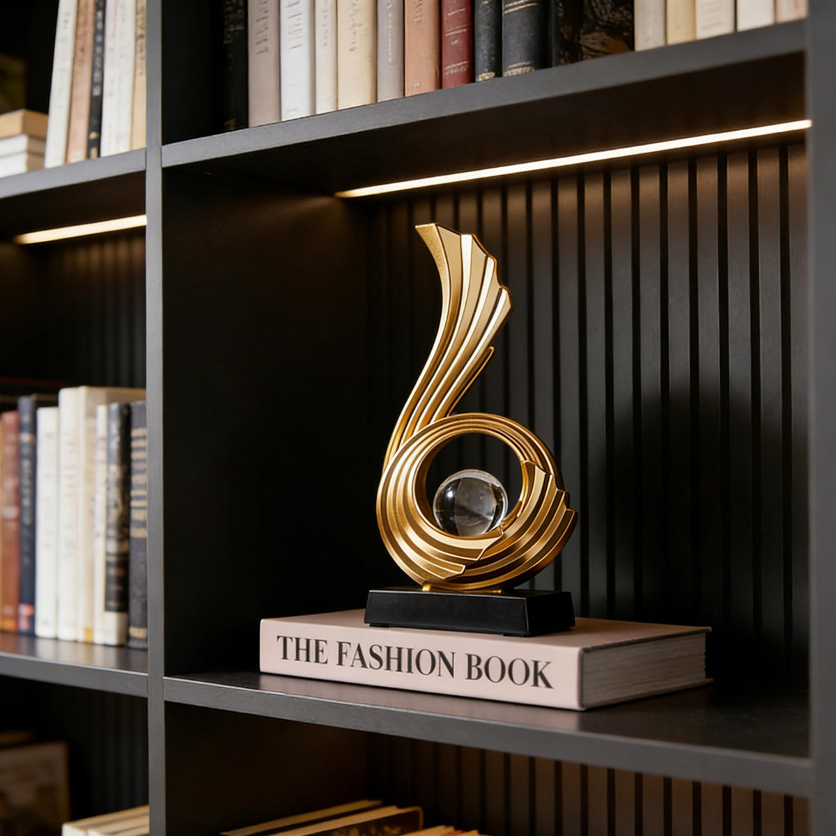 AWNR Gold Abstract Digit Statue Accent Decor, Adornos para Sala Modernos Shelf Decor Aesthetic for Coffee Table, Modern Home, TV Stand, Men's Bedroom, Coffee Table, Console Table (Abstract 6)