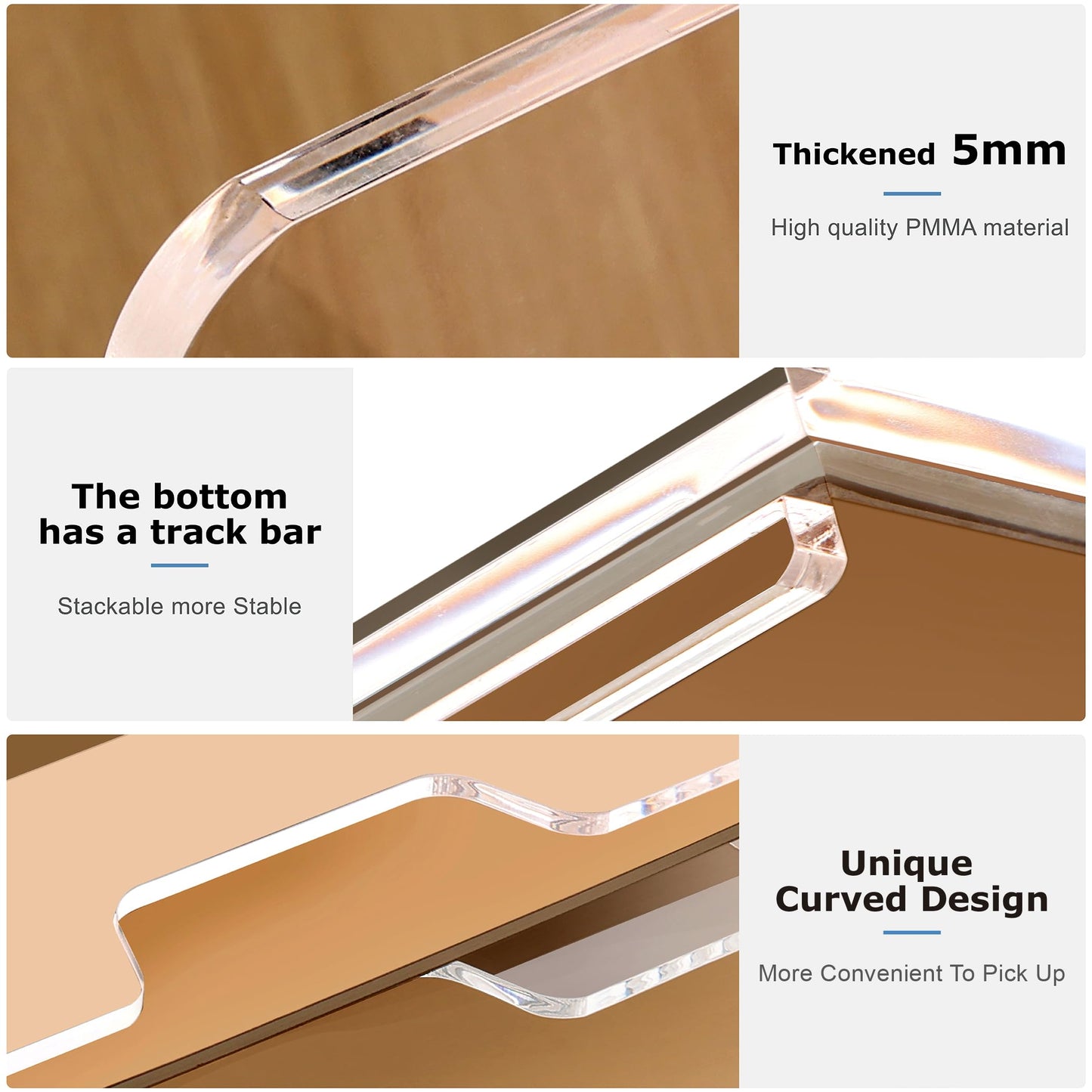 SANRUI 4 Tier Acrylic Paper Letter Tray Desk Stackable Organizer Trays，Clear Enlarged A4 Stackable File Document Tray， Workspace Office Supplies Organizers and Accessories Sorter，13.82inx9.29inx6.7in