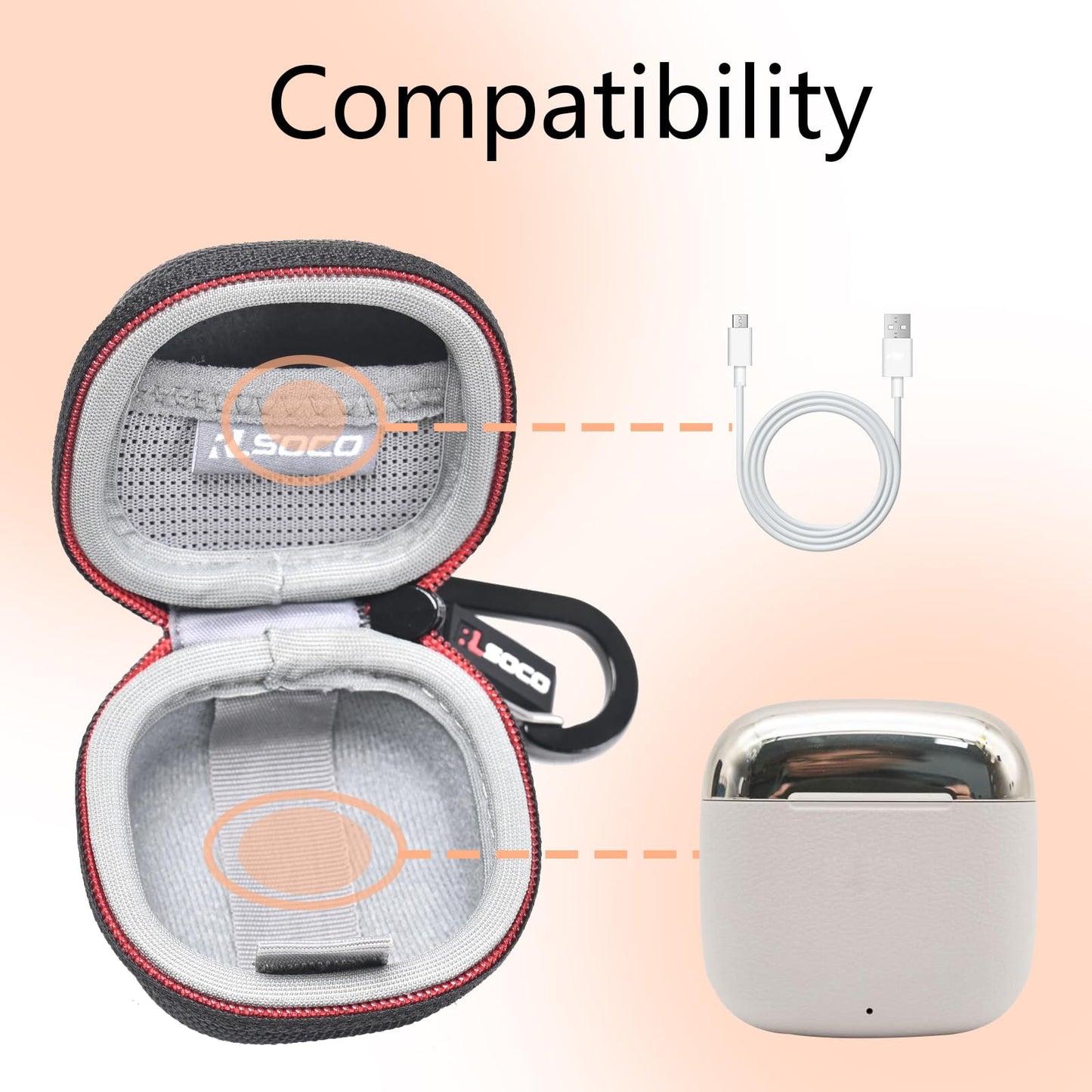 RLSOCO Hard Case for Huawei FreeBuds SE 2/SE 3 Wireless Earbuds - Black | Shockproof, Dustproof, Water-Resistant Storage Pouch, with Sturdy Metal Hook (Case Only)