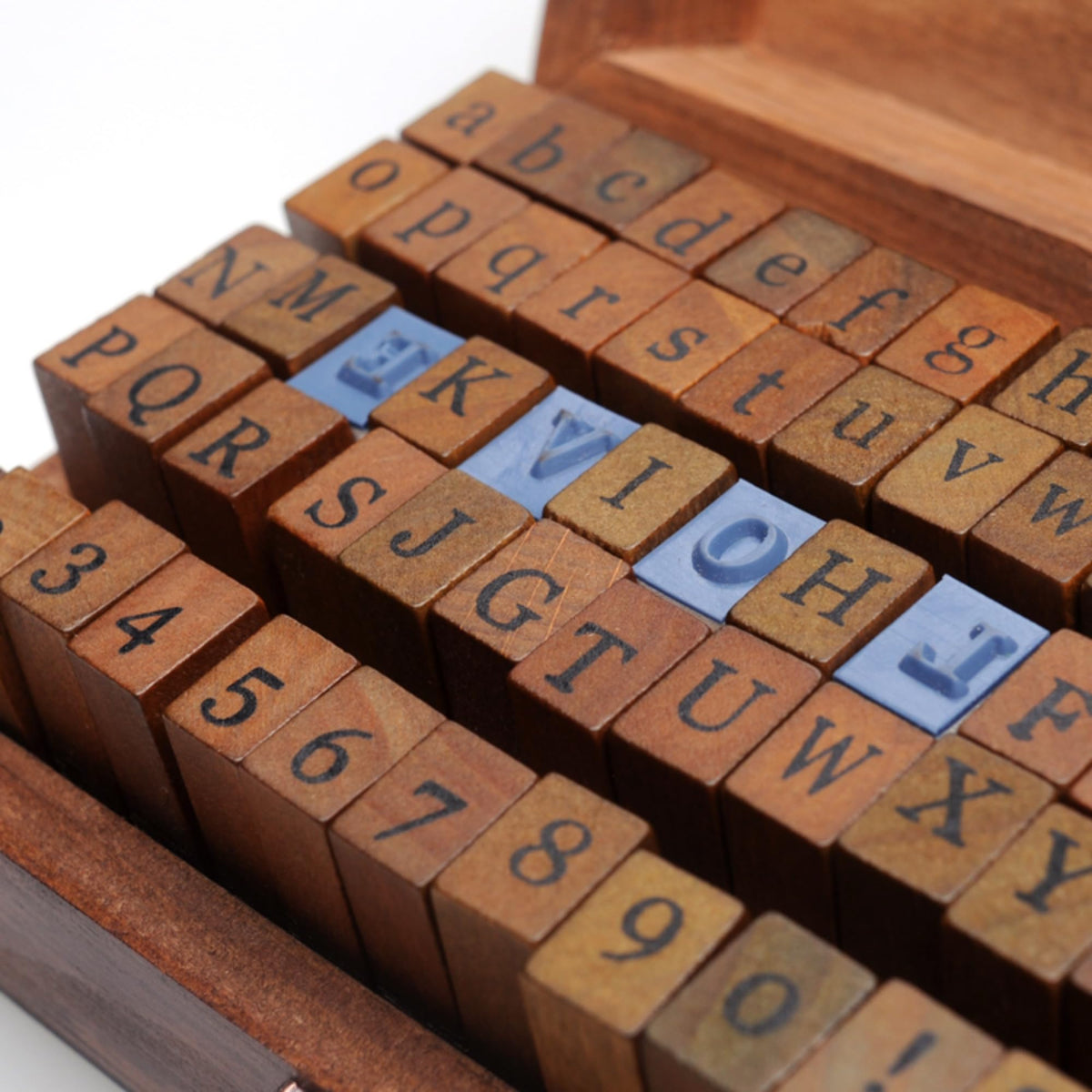 Set of 70pcs Vintage Style Wooden Rubber Alphabet Letters Number Symbol Stamps (Regular Script)