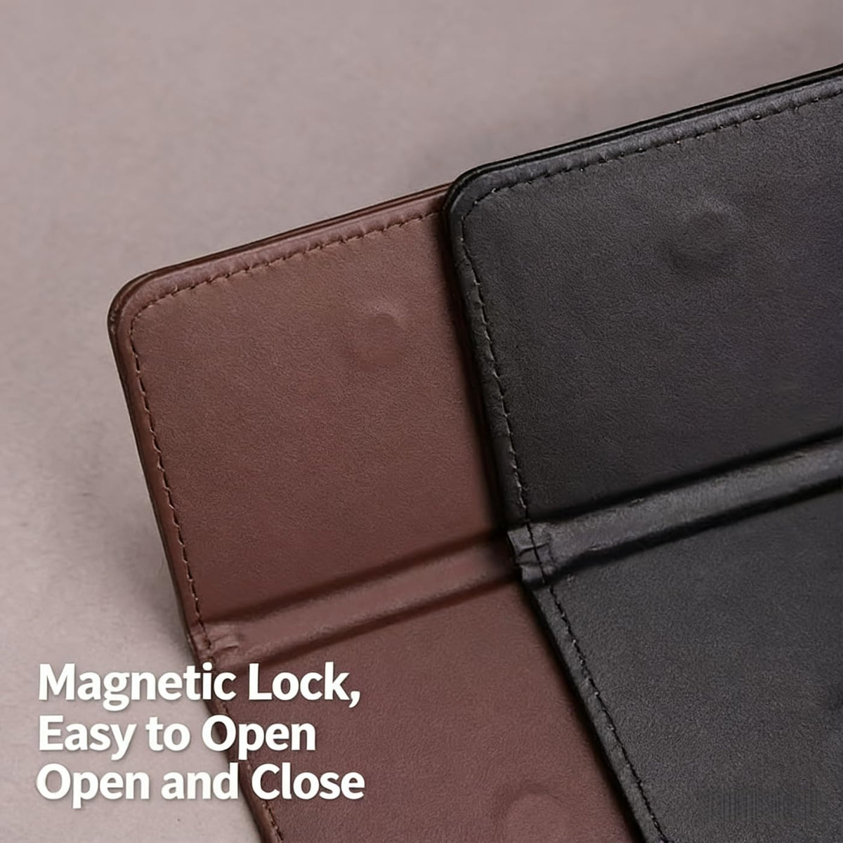 A4 PU Leather Clipboard, 2-Pack with Magnetic Clip, Pen Holder & Ultra-Smooth Surface | Professional Writing Board for Office Meetings, Restaurant Menu, Hotel Service (Brown)