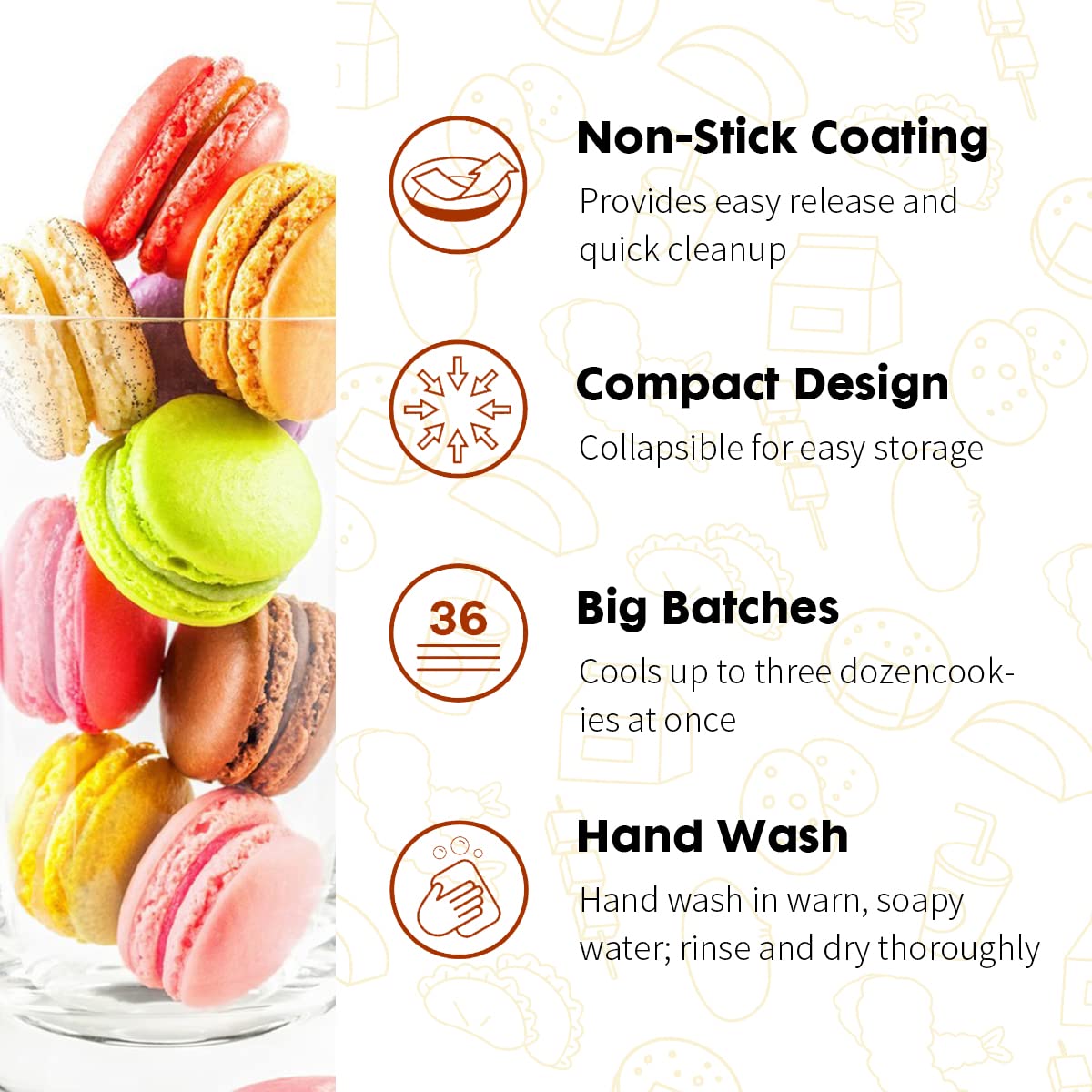 ShellKingdom 3 Tier Collapsible Cooling Rack, Outdoor Camping Picnic Shelf, Wire Cooling Rack for Baking, Cookies, Cake, Roasting, Grilling, Drying Rack