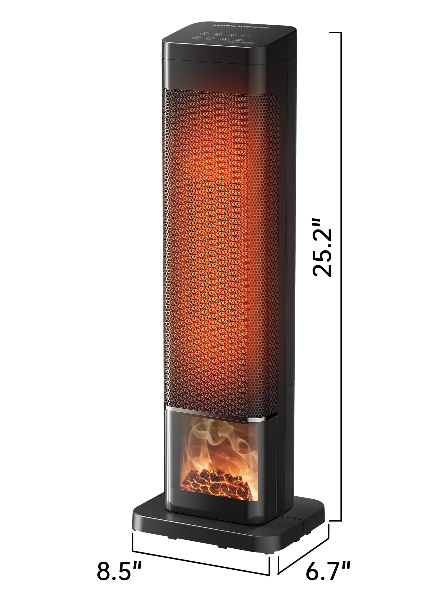 HALMUN Space Heater, 1500W PTC Ceramic Heaters for Indoor Use with Remote, 24H Timer, Oscillation, Tip-Over and Overheat Protection, Fast Safety Heat for Home Office- Upgraded