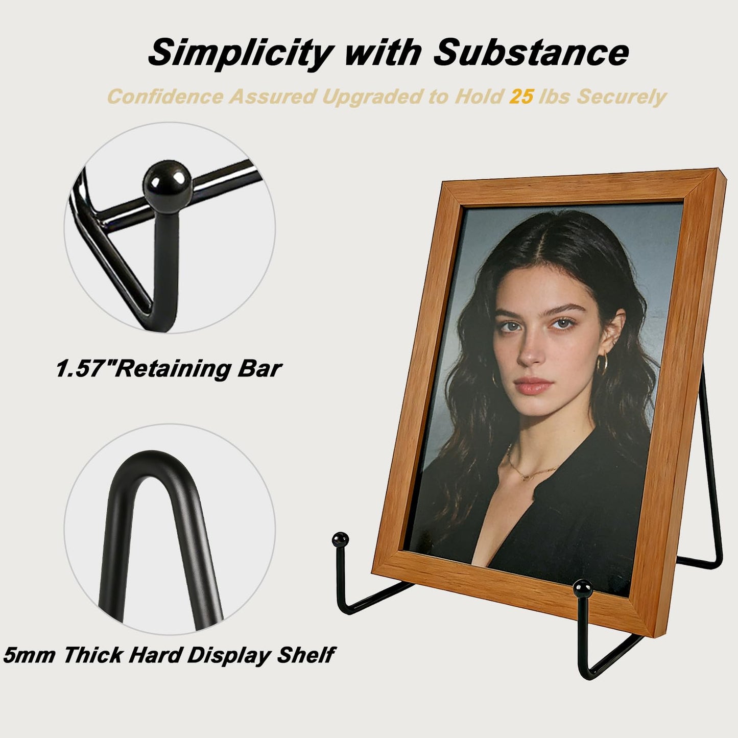 SEUNGCH 10 Pcs Plate Stands for Display,8 Inch Plate Holder Display Stand, Metal Frame Bracket for Book, Picture, Decorative Plate, Photo, and Platter, Desktop Display Shelf, Tabletop Art