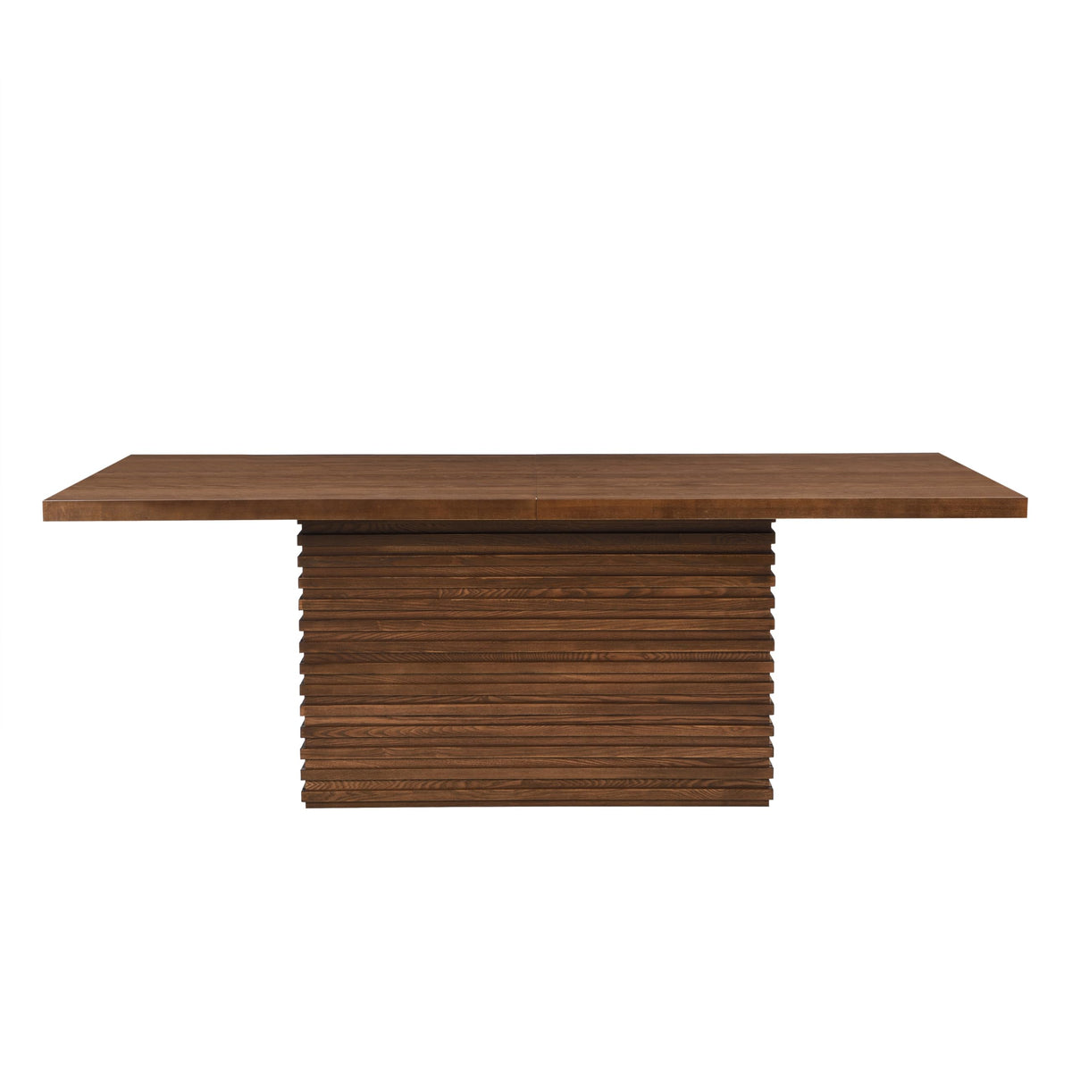 84" Mid Century Modern Dining Table for 6-8 Farmhouse Wood Kitchen Dining Room Table with Fluted Pedestal Base Large Rectangle Dinner Tables for Kitchen Dining Living Room, Walnut