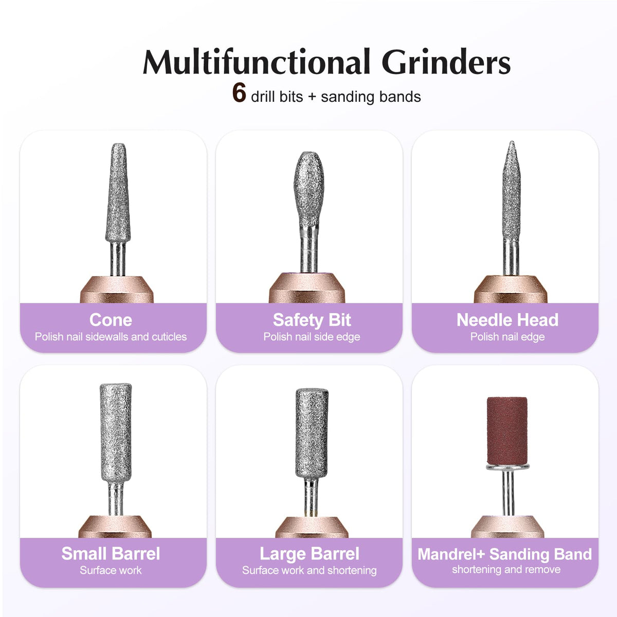 COSLUS C40 Electric Nail Drill File Professional: for Acrylic Gel Dip Powder Nails Portable Nail Machine Kit Manicure Pedicure Tools Polishing Set with Nail Drill Bits Sanding Bands