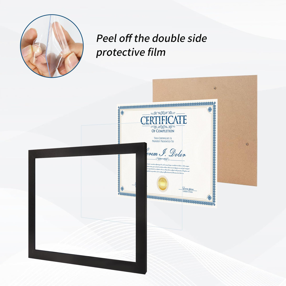 Flocey 8.5x11 Picture Frame set of 15, Multi Certificate 8.5 by 11 Picture Frames Bulk, Document Diploma Award Frame for Wall Hanging or Tabletop Display, Black
