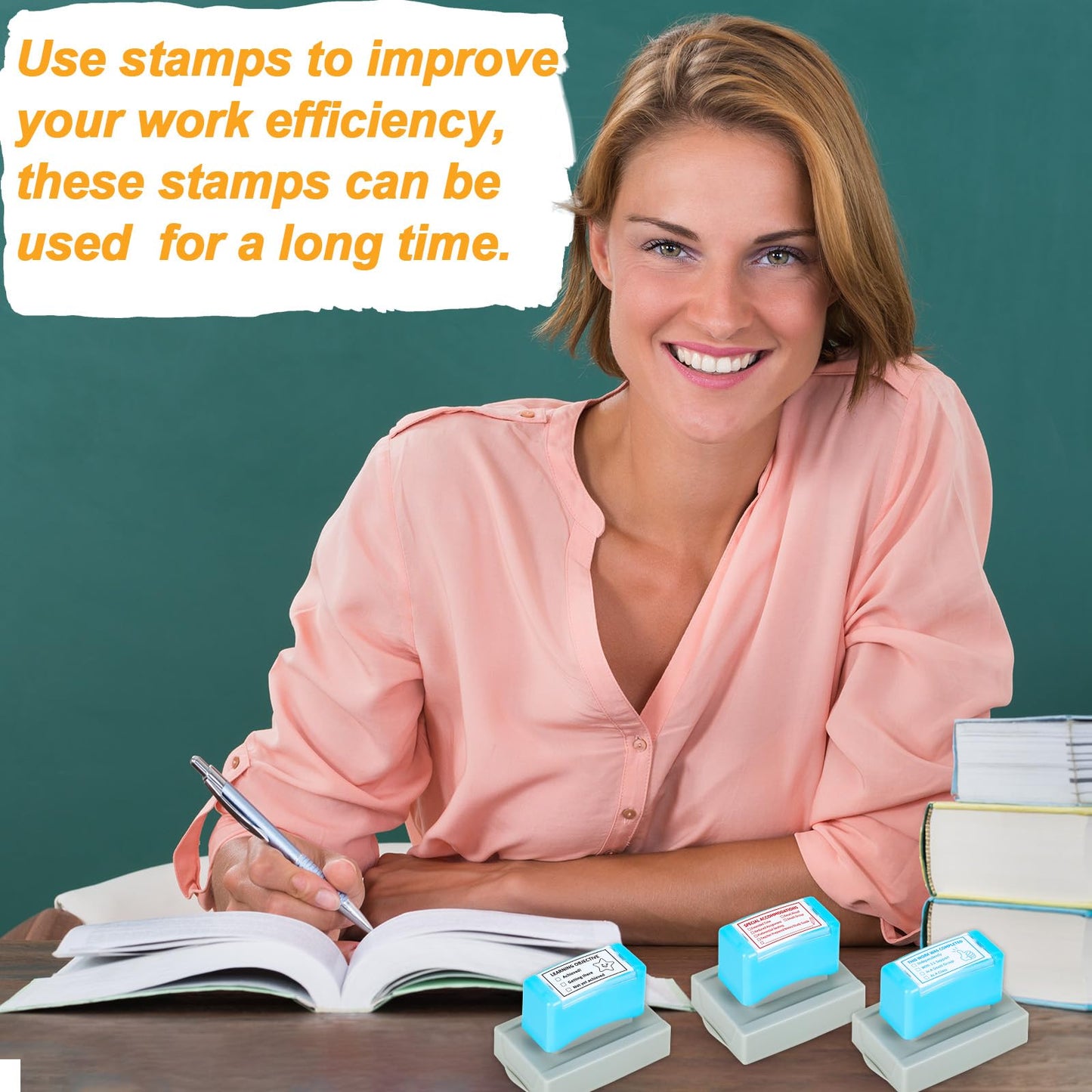 3 PCS Teacher Stamps for Classroom Self-Inking Accommodations Stamp Set Completed Grading Learning Rubber Behavior Teacher Stamps for Back to School Homework Student Dormitory Supplies Gift