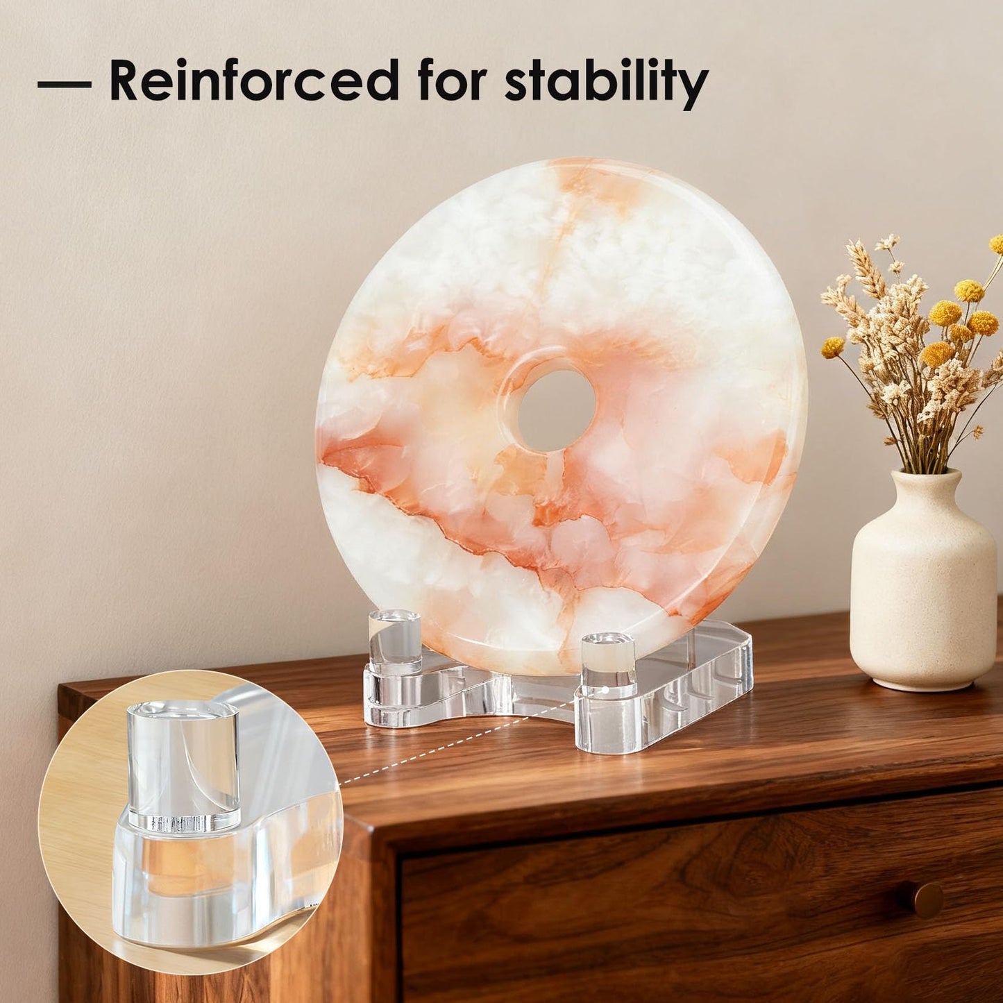milldou Acrylic Easel Display，Plate Stand for Display，Adjustable Clear Display Holder for 7" to 12" Platter, Book, Card, Frame, Picture, Artwork, Plaque ( Large-1pc 7"-12")