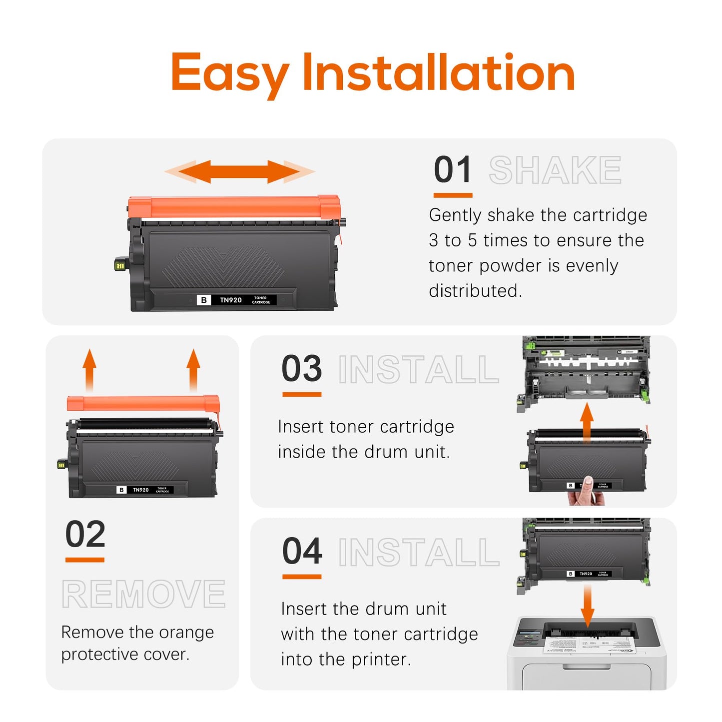 TN920XL TN920 Toner Compatible for Brother TN-920 XL TN920XL TN920XXL TN920UXXL Toner Replacement for HL-L6210DW HL-L6210DWT HL-L5210DN HL-L5210DW HL-L5210DWT HL-L6310DW MFC-L6810DW (4 Pack)