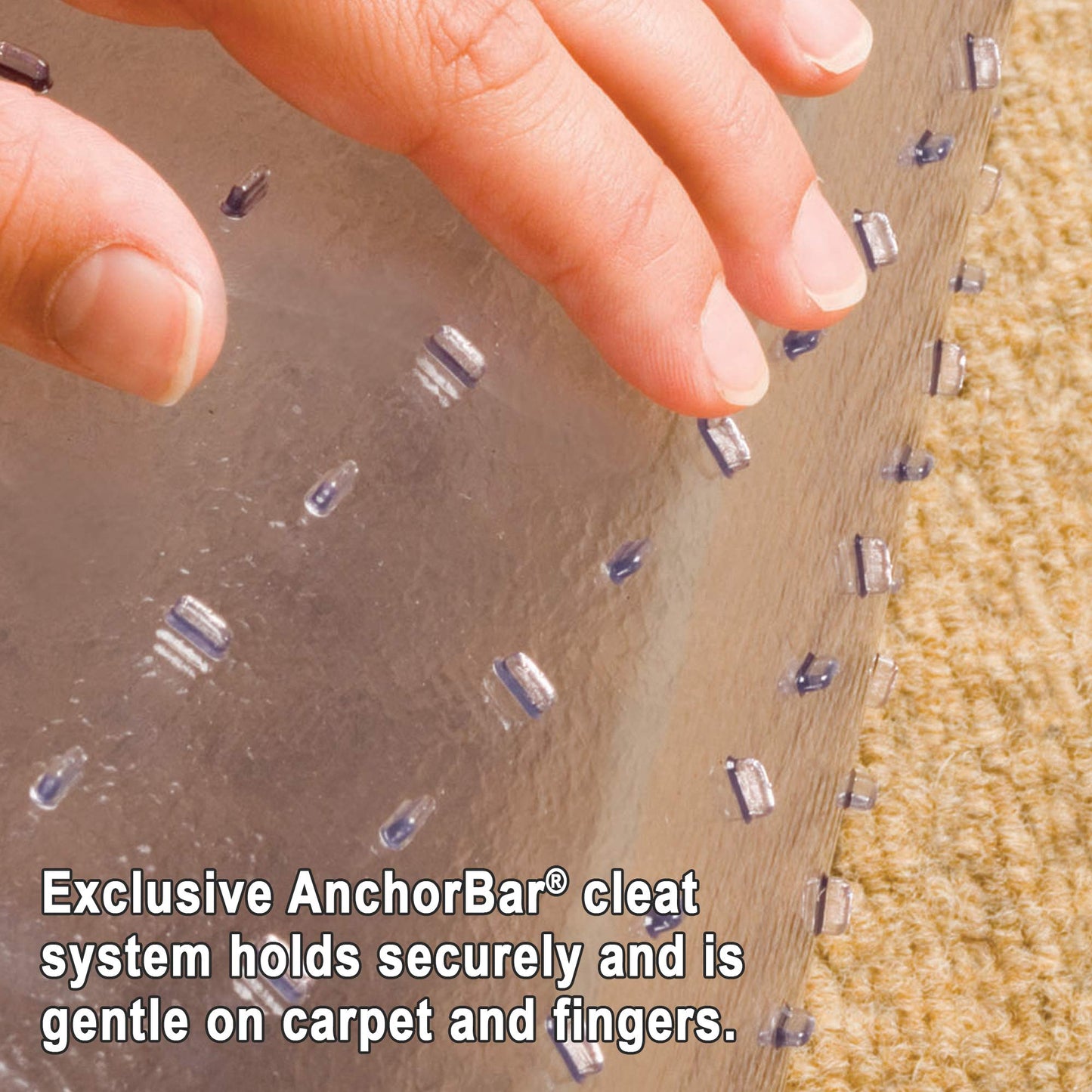 Chair Mat for High Pile Carpet 45"x53" Rectangle with Lip, Beveled Edge