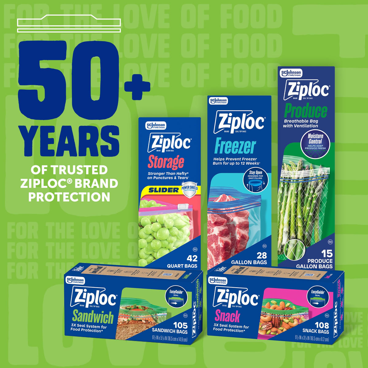 Ziploc 175 Count Sandwich and Snack Bags with EasyGuide Texture, Plastic Storage Bags with Grip 'n Seal Technology