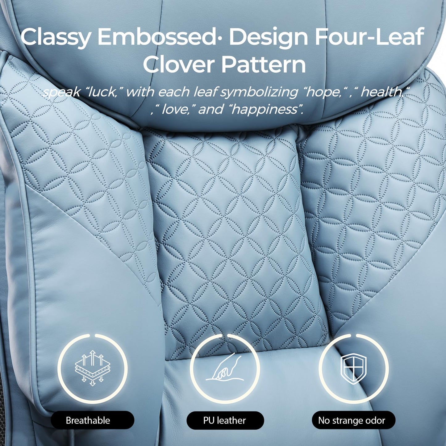 GTPLAYER Big and Tall Office Chair, High Back Computer Gaming Chair with Ergonomic Lumbar Support &Pocket Spring Cushion for Lower Back Pain Relief, Leather Executive Chair with Foot Rest, Blue
