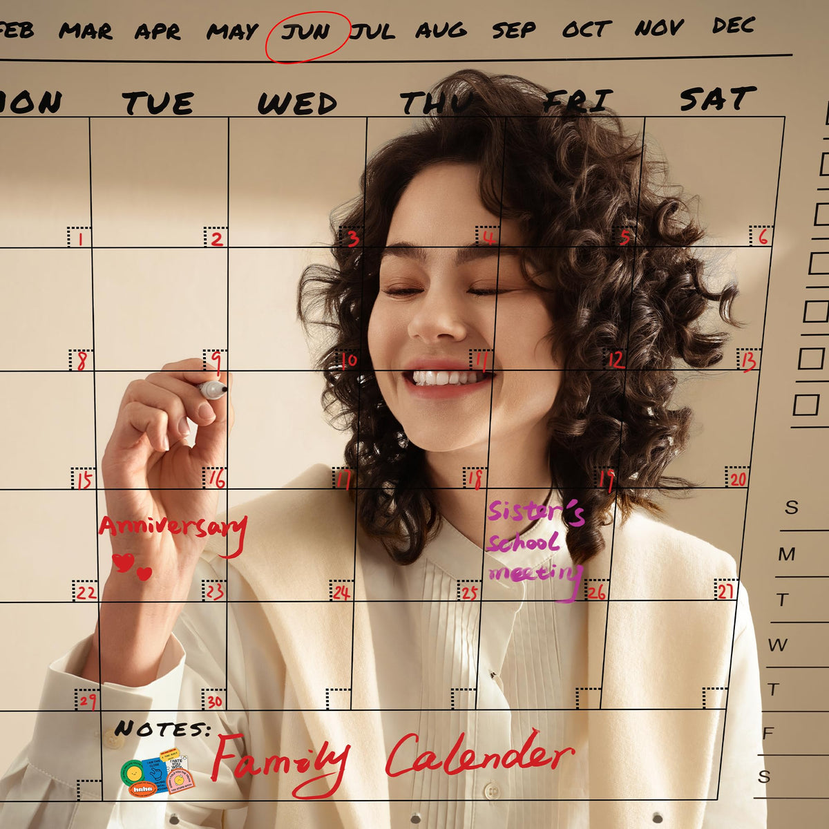Acrylic Wall Calendar – Medium Clear Dry Erase Wall Calendar 24x18 – Acrylic Monthly Wall Planner for Home, Office & Family – Reusable Transparent Wall Calendar with Markers