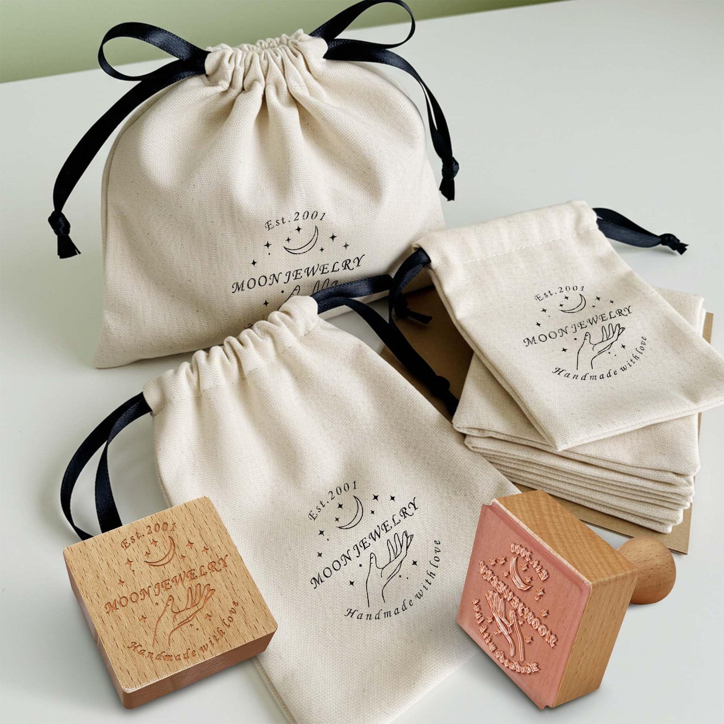 Custom Logo Stamp - Personalized Rubber Stamp - Multiple Size Options Available - Upload Your Logo (3"x3")