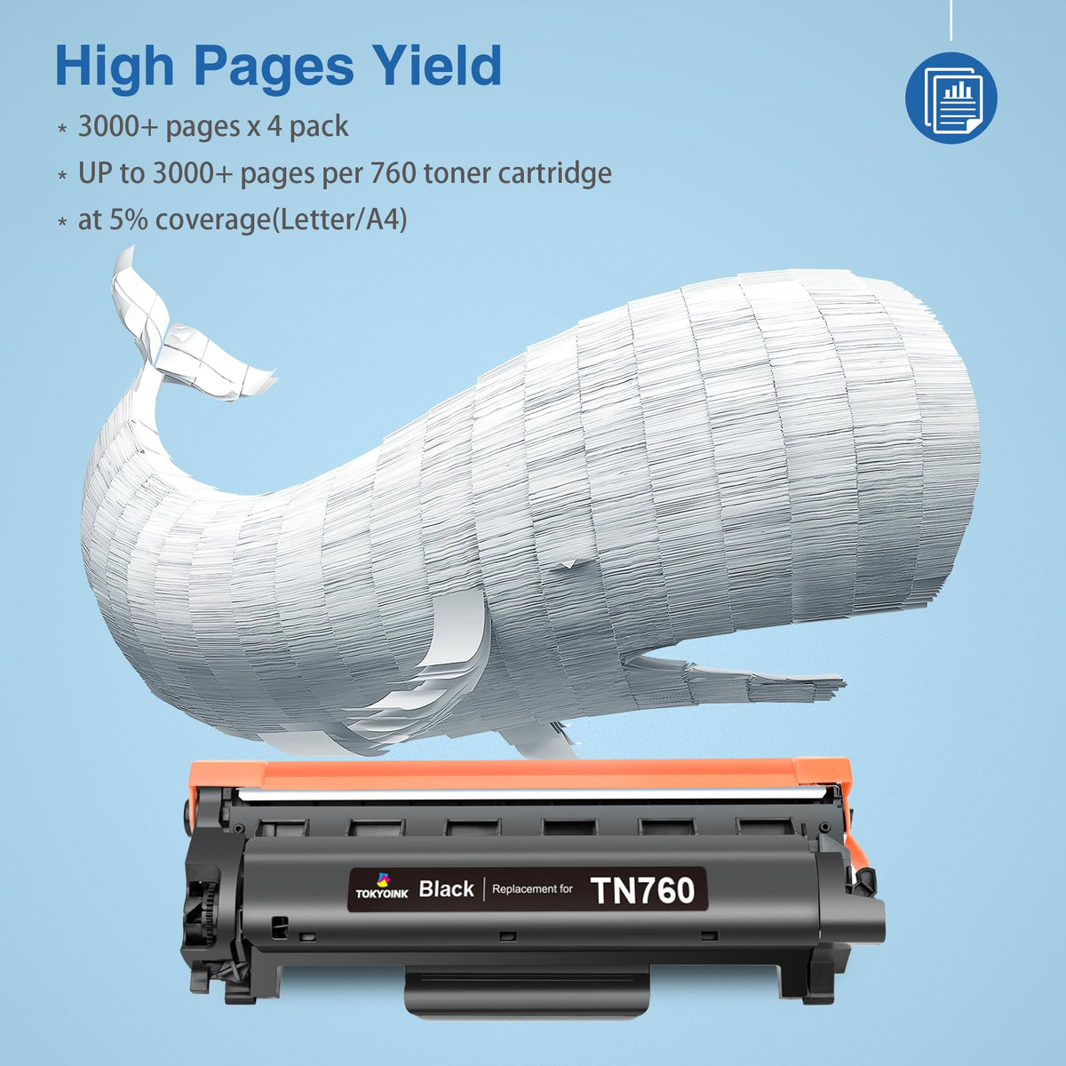 TN760 Toner Cartridge Compatible Replacement for Brother TN760 TN-760 TN730 TN-730 for MFC-L2690DW MFC-L2710DW MFC-L2750DW HL-L2370DW HL-L2395DW DCP-L2550DW HL-L2350DW Printer Toner Cartridges(4 Pack)